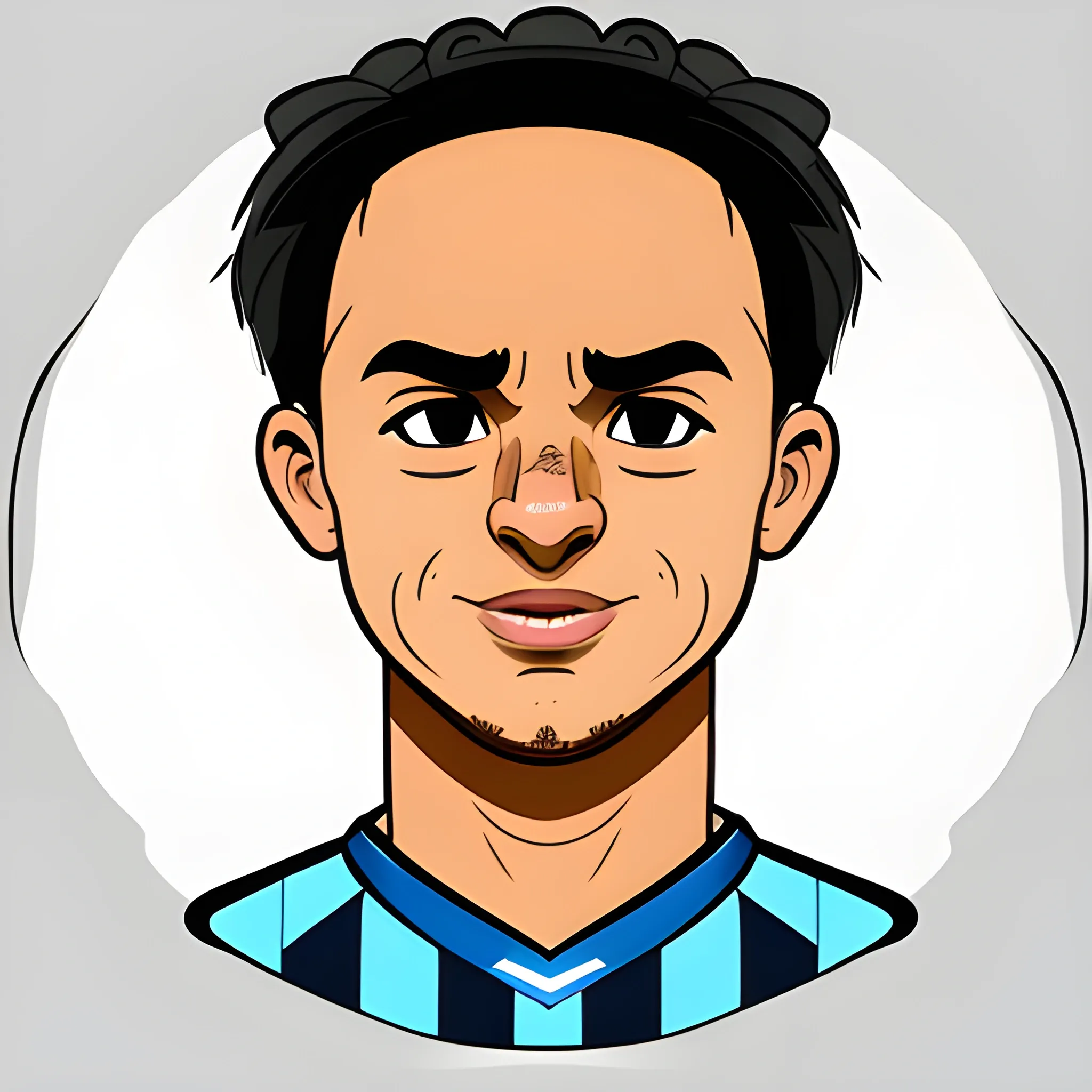 Character, soccer ballon, Lautaro Martínez face. Toon style