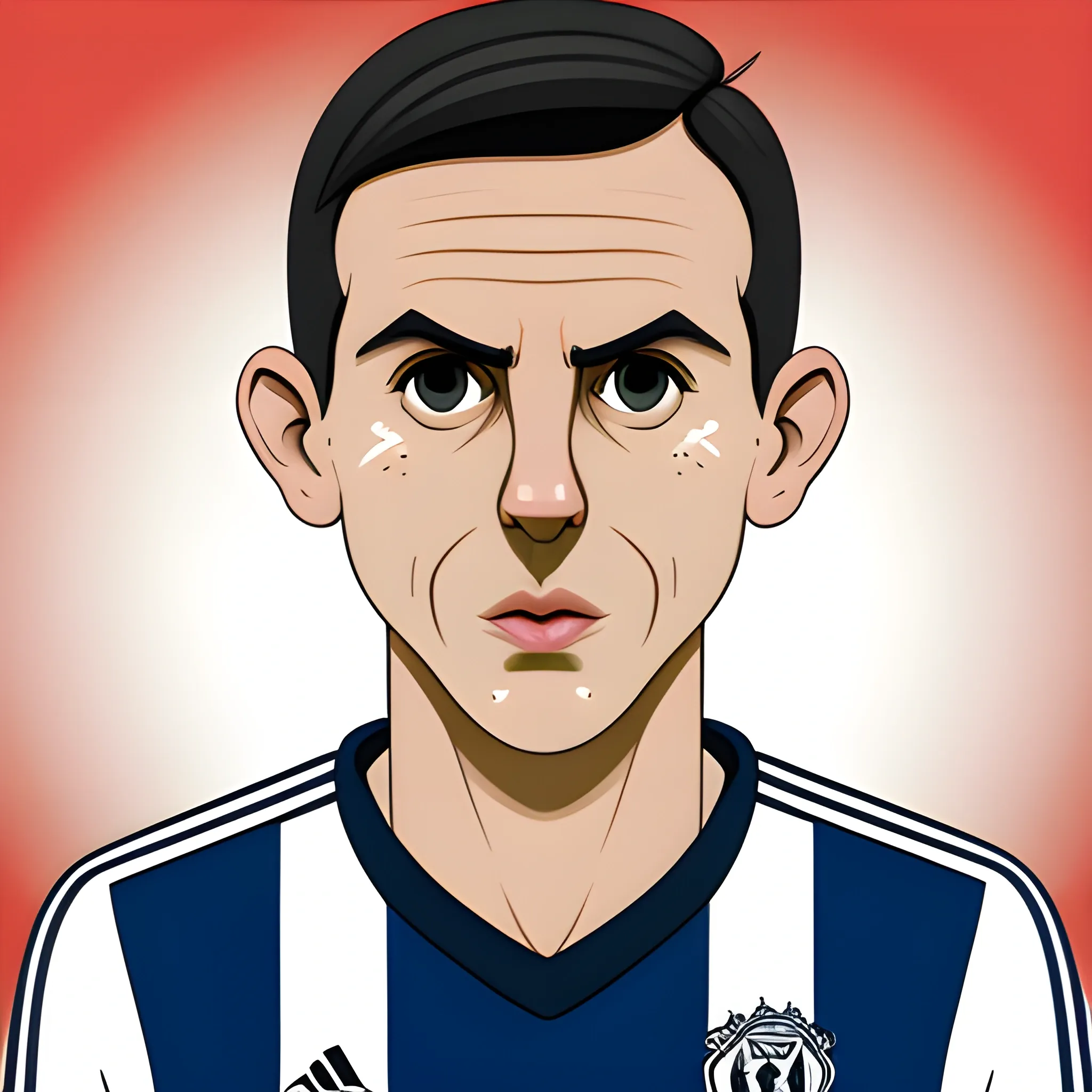 Character, soccer ballon, Di María face. Toon style