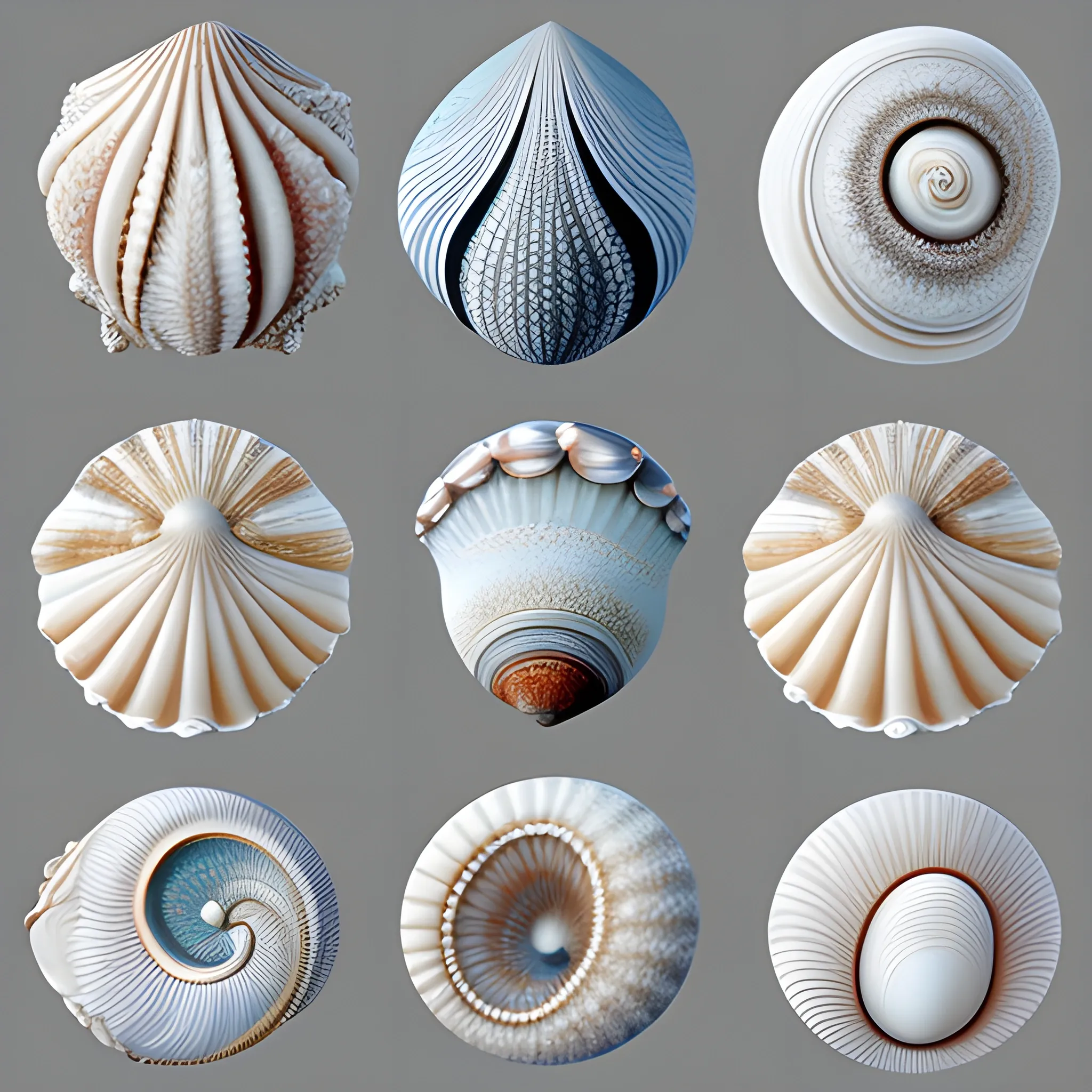 Croquis, close-up macro shots of unusual sea creatures among dazzling white sands and vivid shells on the seafloor using available light, in the style of fashion sketches.