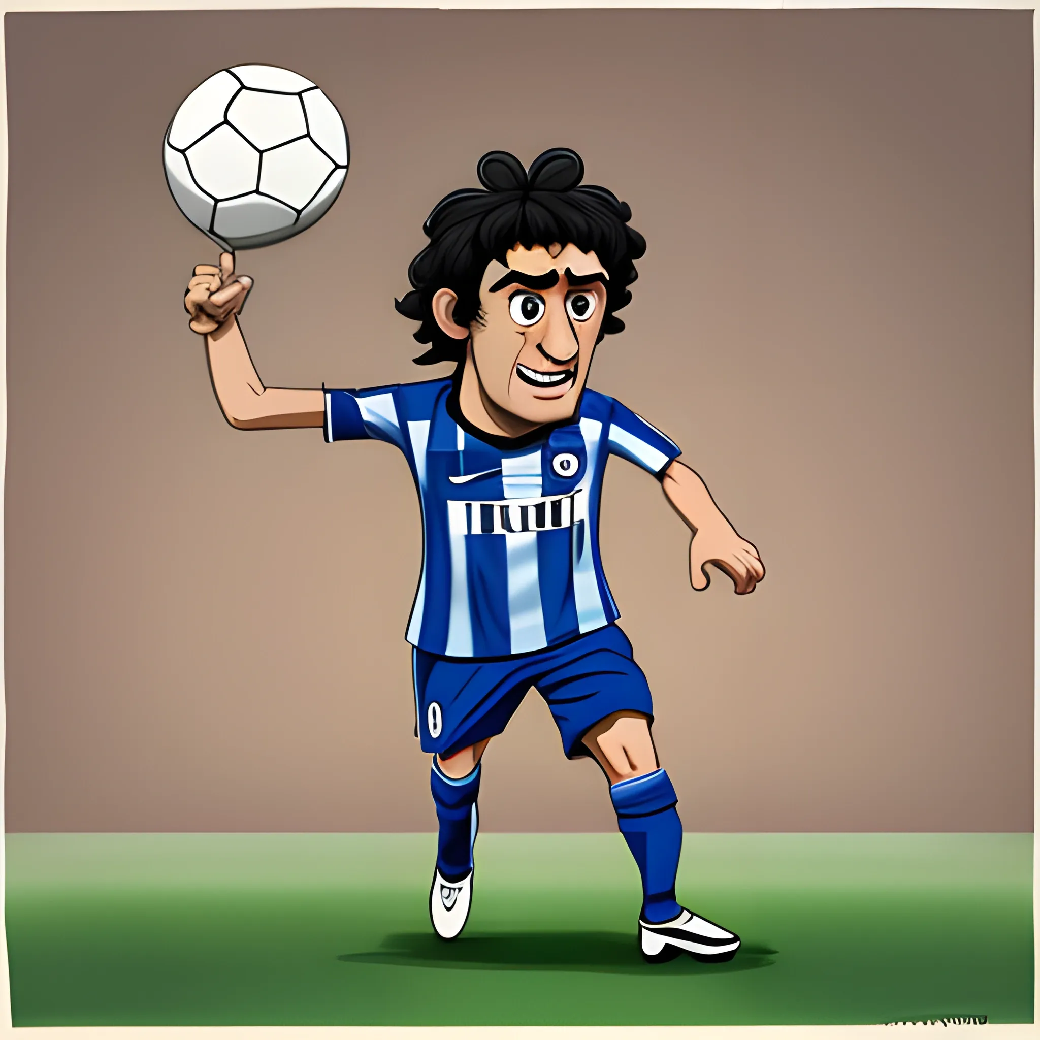 Character, soccer ballon, Diego Milito face. Toon style