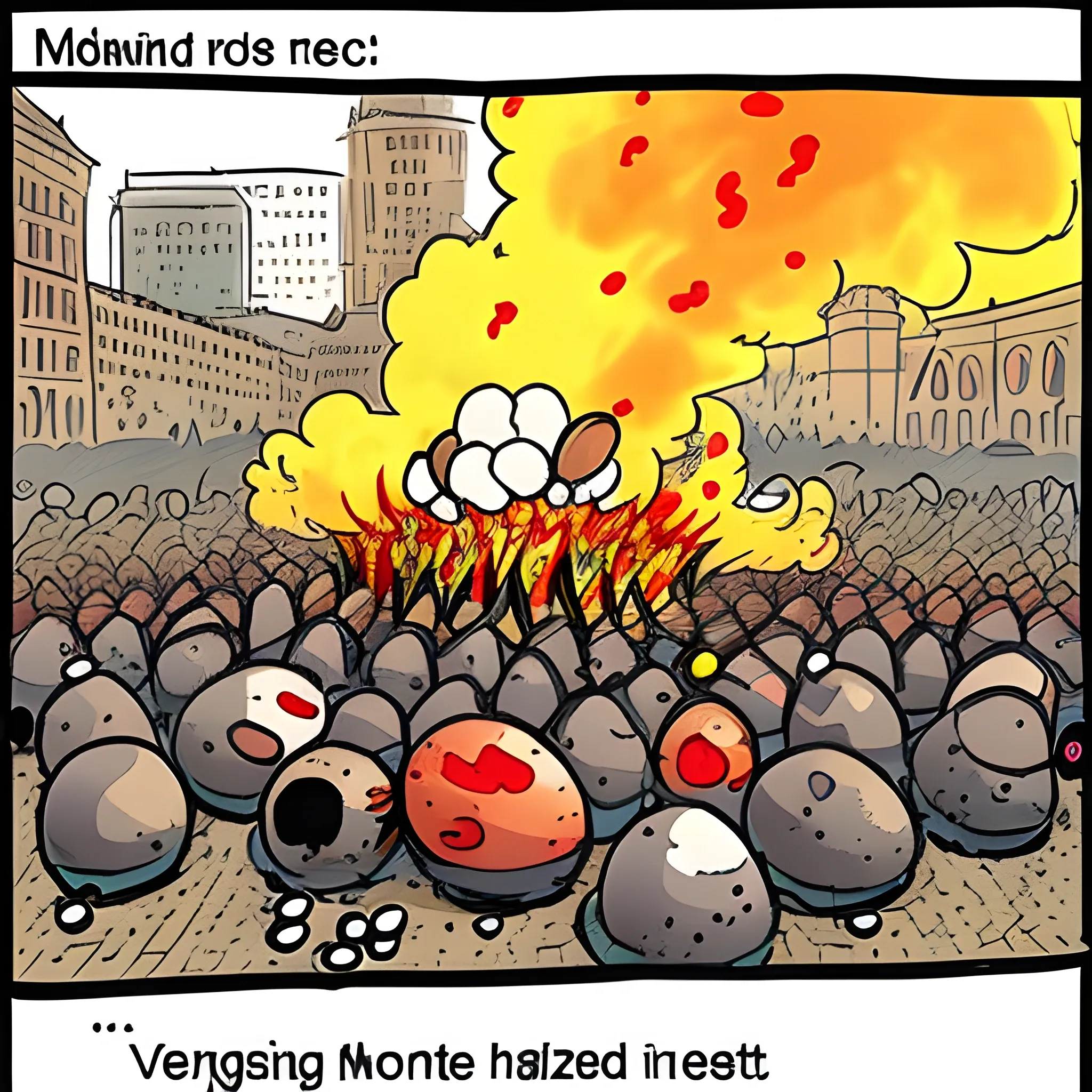, Cartoon moscow burning riots over eggs
