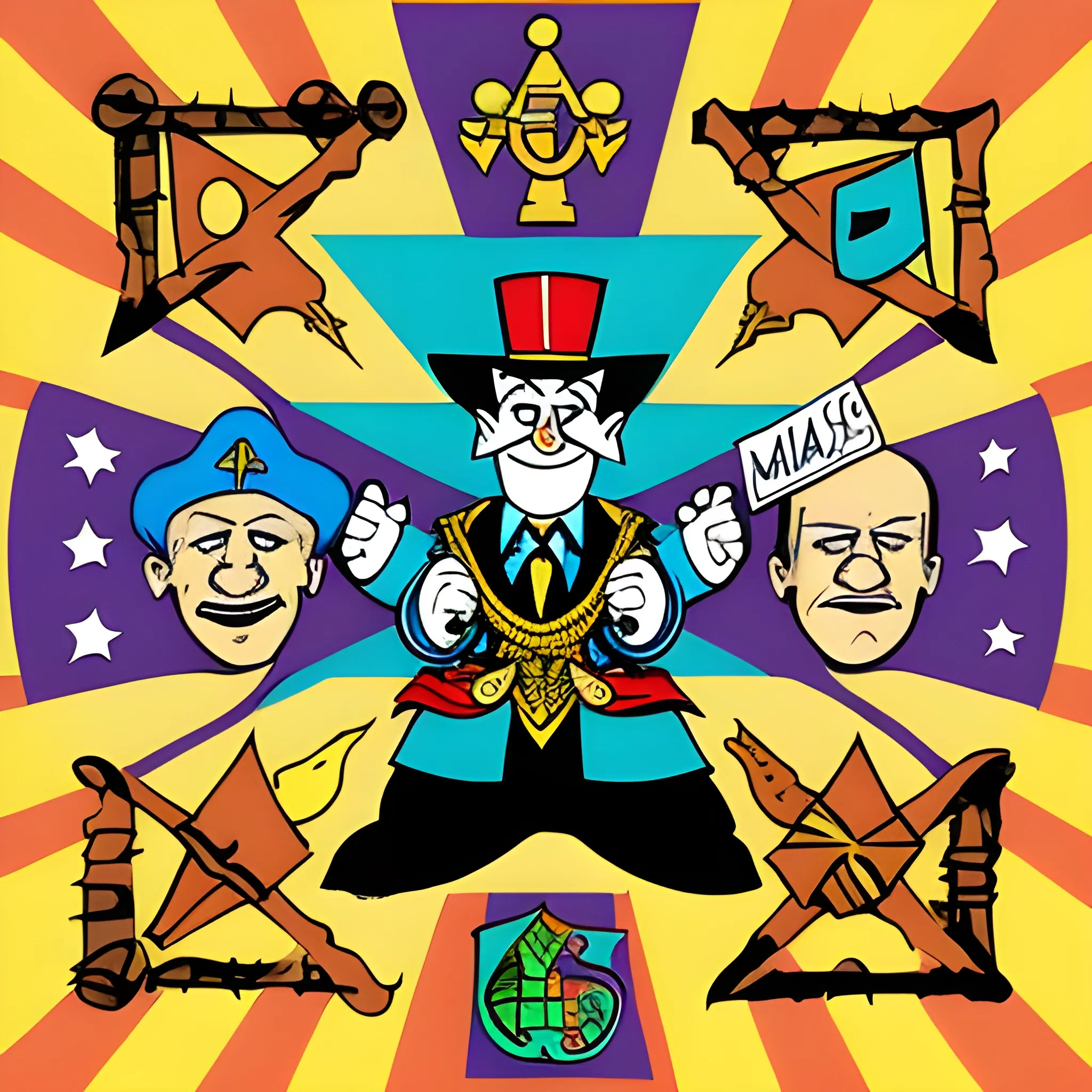 , Cartoon freemasons mad