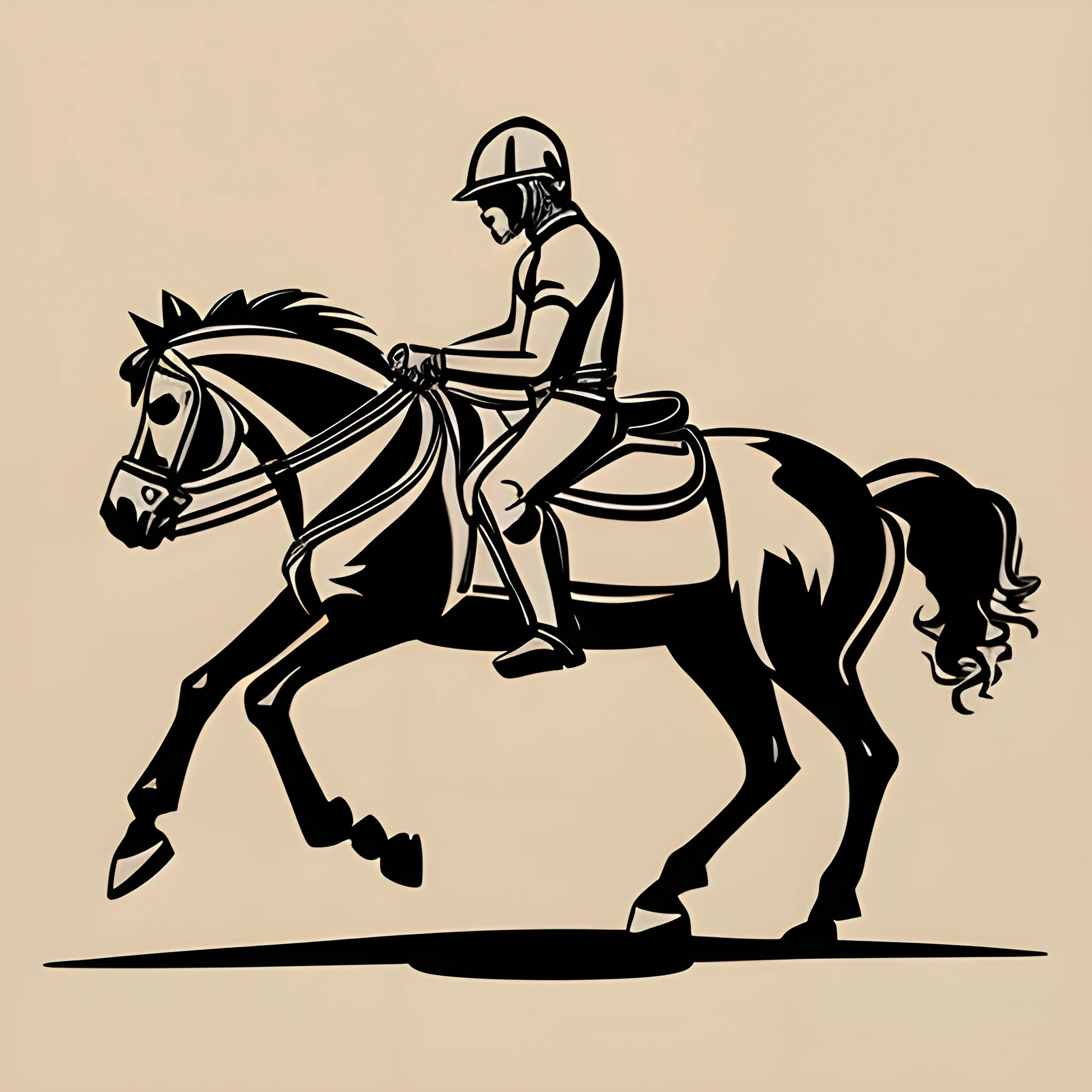 Jockey riding a horse in horse racing. Ink black and white drawing Stock  Photo - Alamy