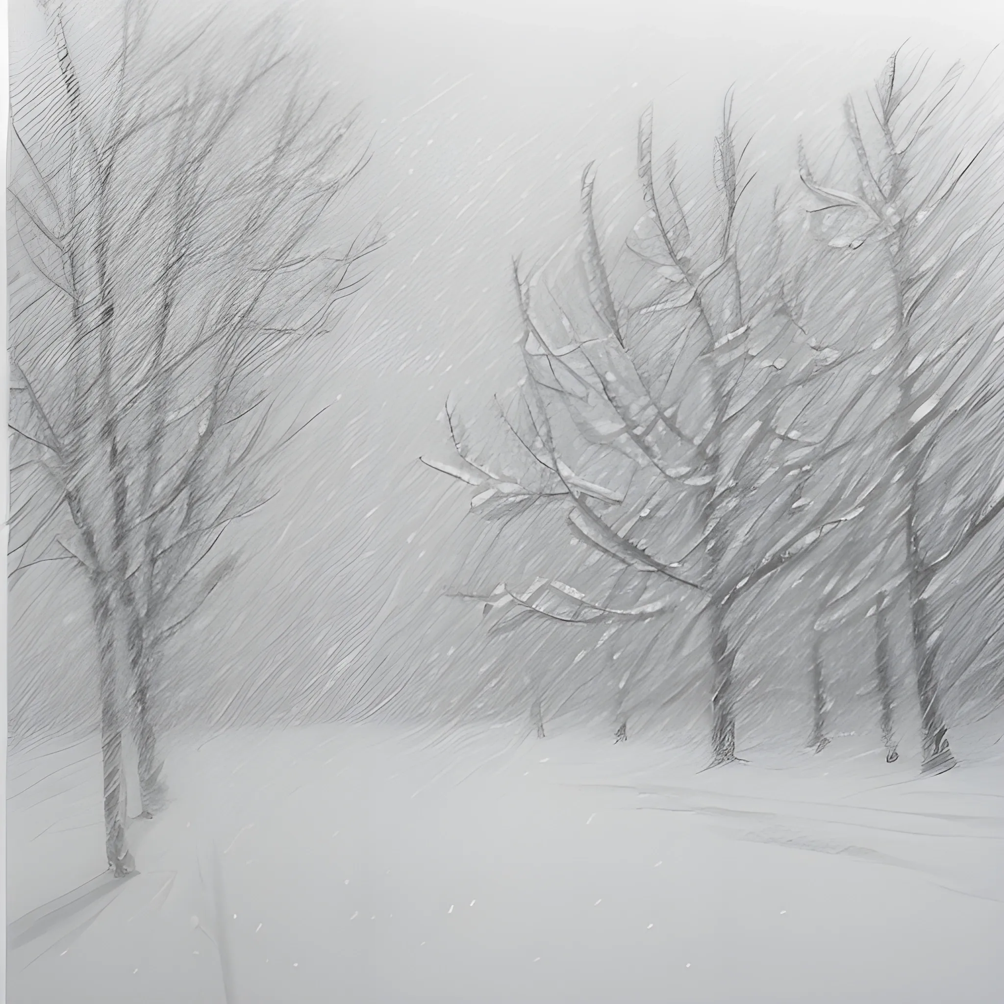 A picture of snow falling
, Pencil Sketch