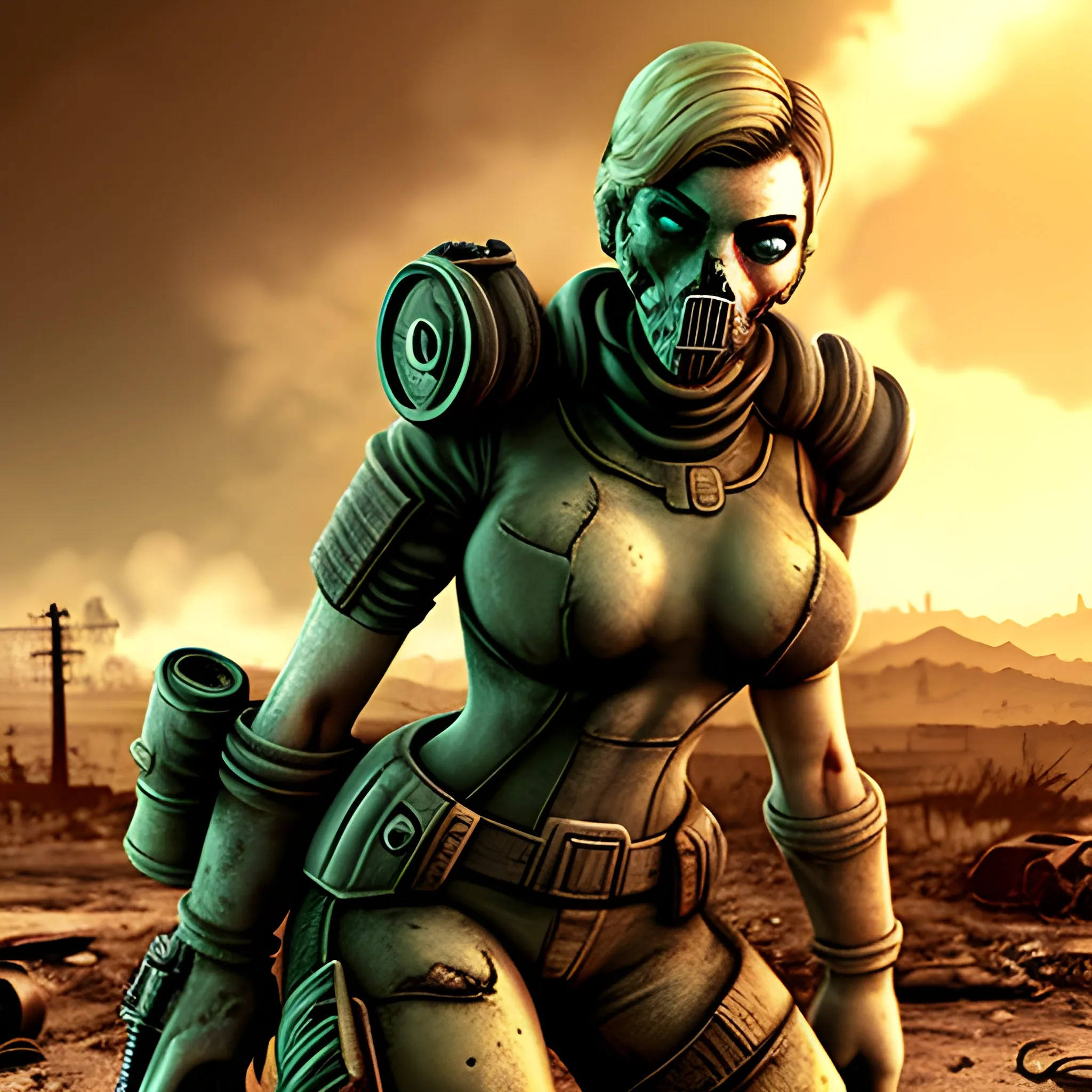 Fallout woman post apocolypse, video game attractive 