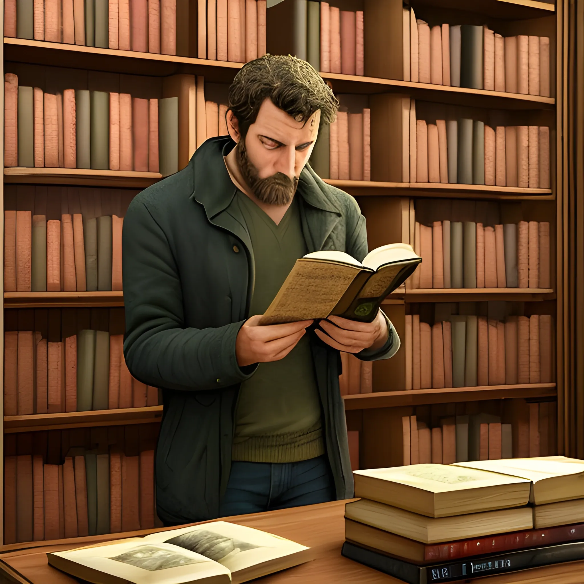 A tired man discovers an intriguing book in a bookstore. He shows it to his friends, and they experience peculiar events. , 3D