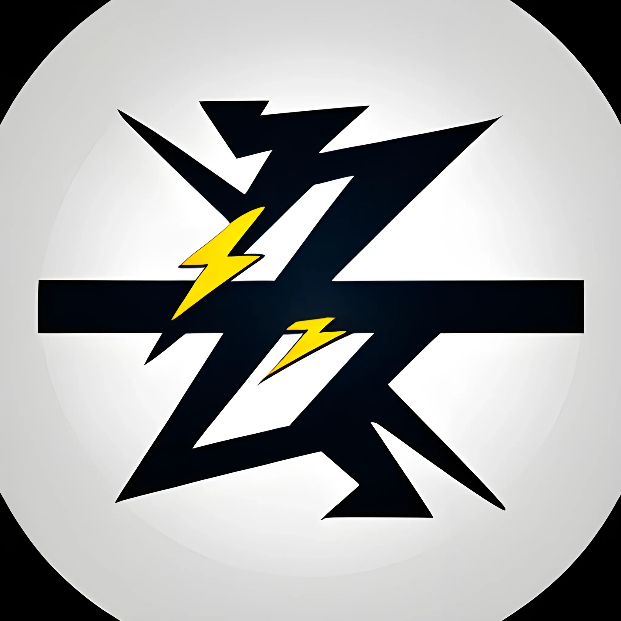 lightning bolt logo circle , 3D