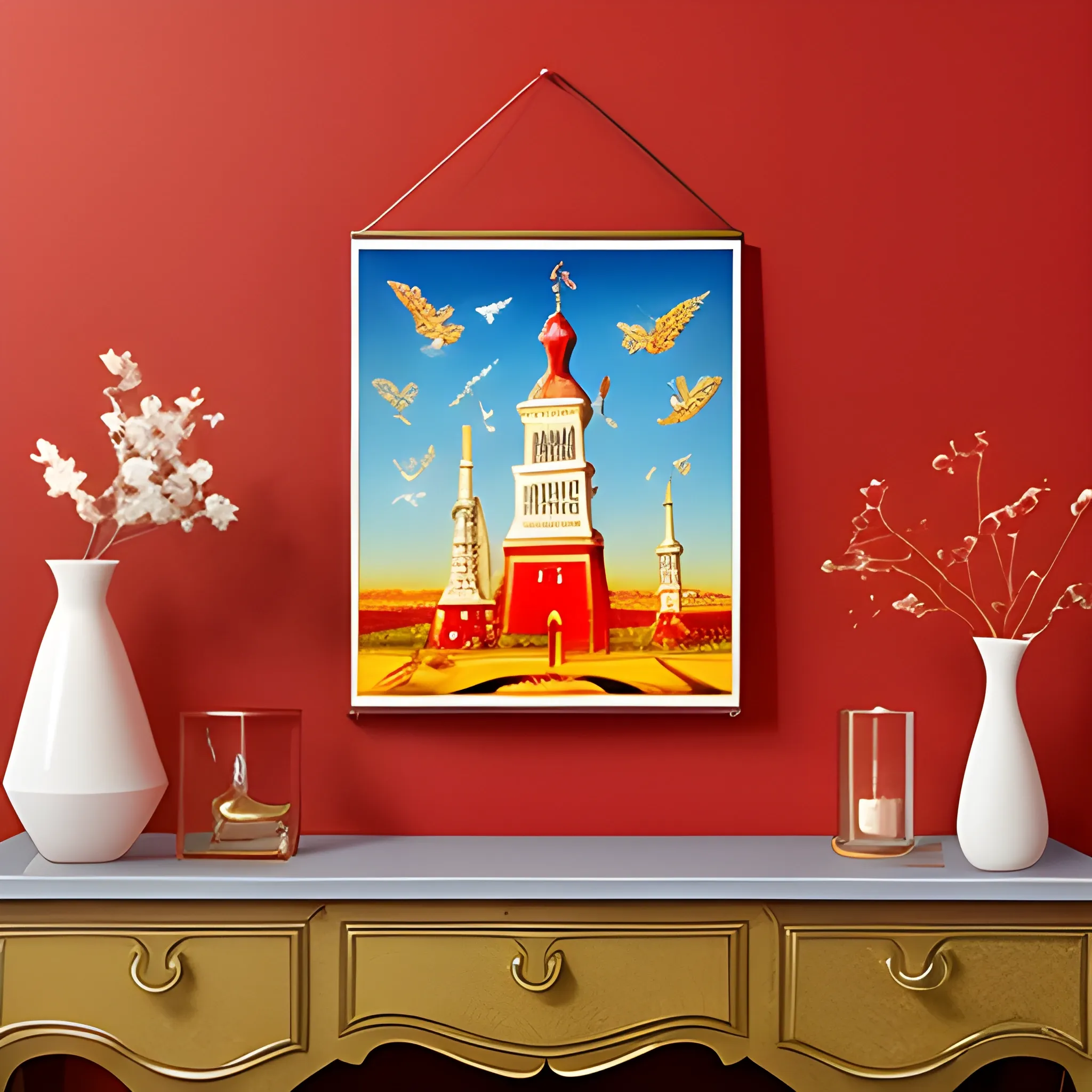 A poster which suits perfect for "education and it's important" topic with colours of gold,red and white , 3D, Oil Painting