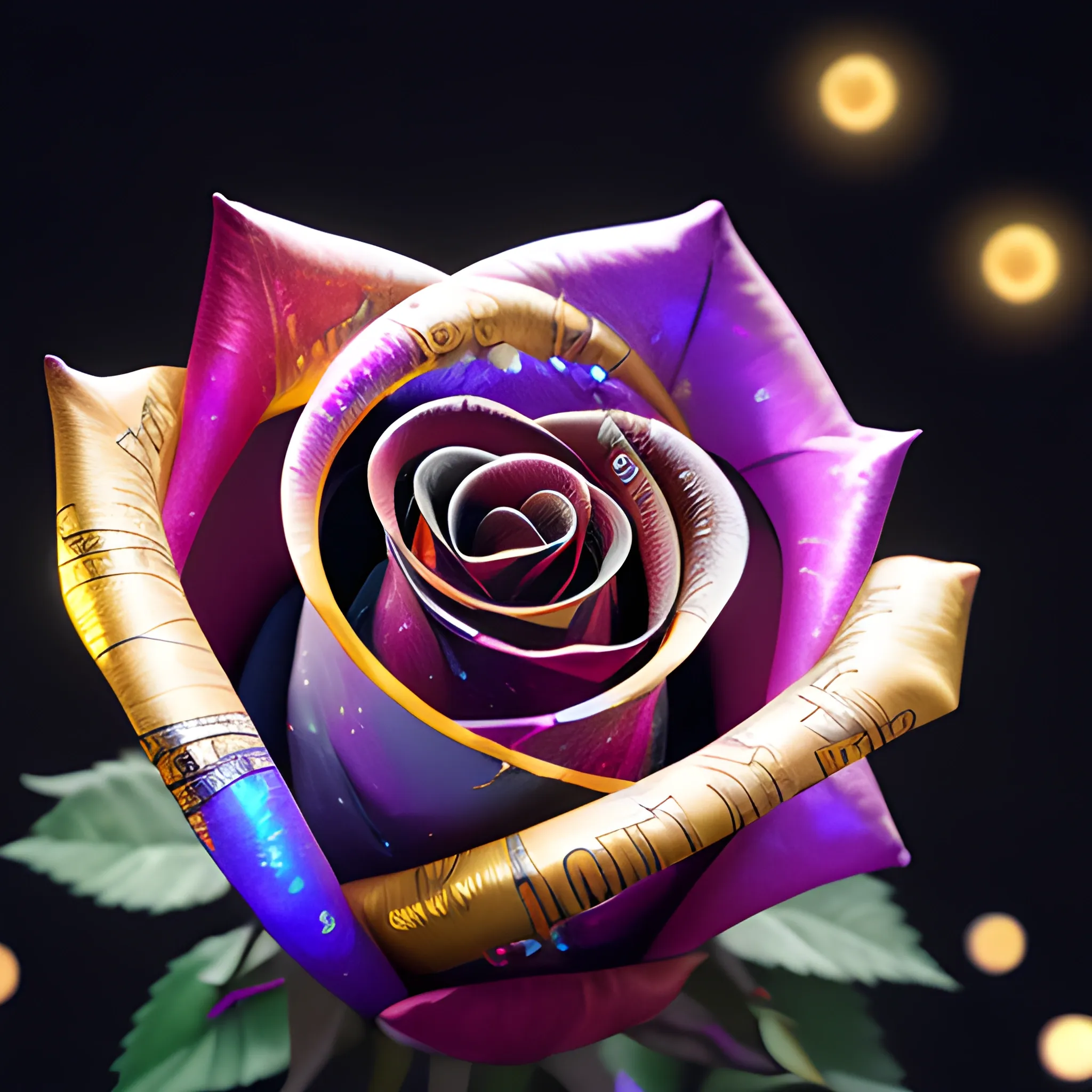 Calligraphy, Bokeh, Nikon D750, Light Mode, Super-Resolution, Star Prism, Divine, Rembrandt Lighting, Lumen Global Illumination, Floral, Black Rose