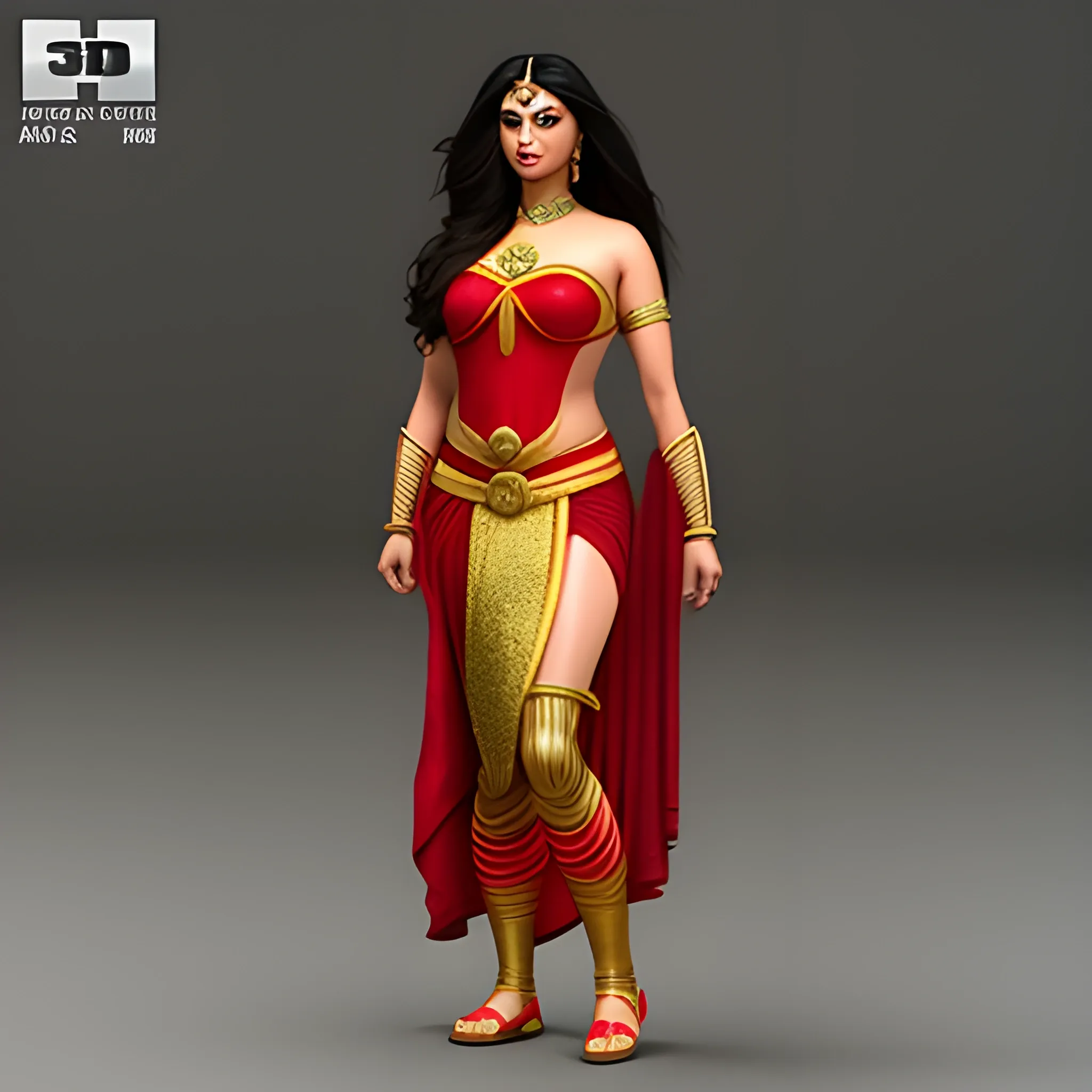 Aishwarya rai as Indian  wonder women  full body , 3D