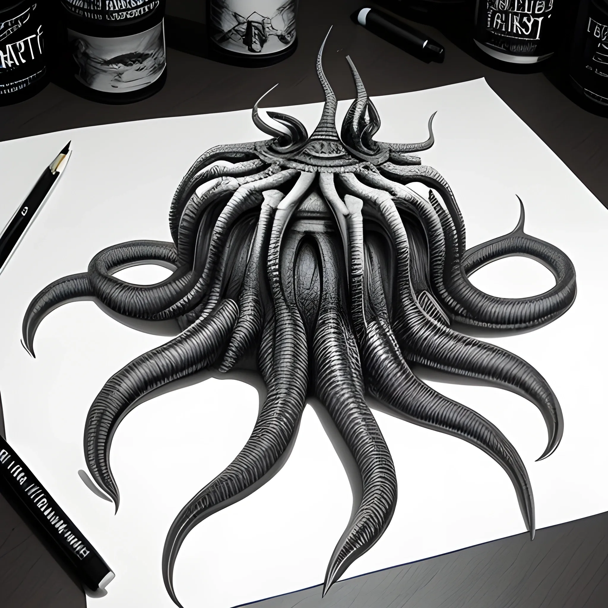 morski potwor kraken
, 3D, Pencil Sketch