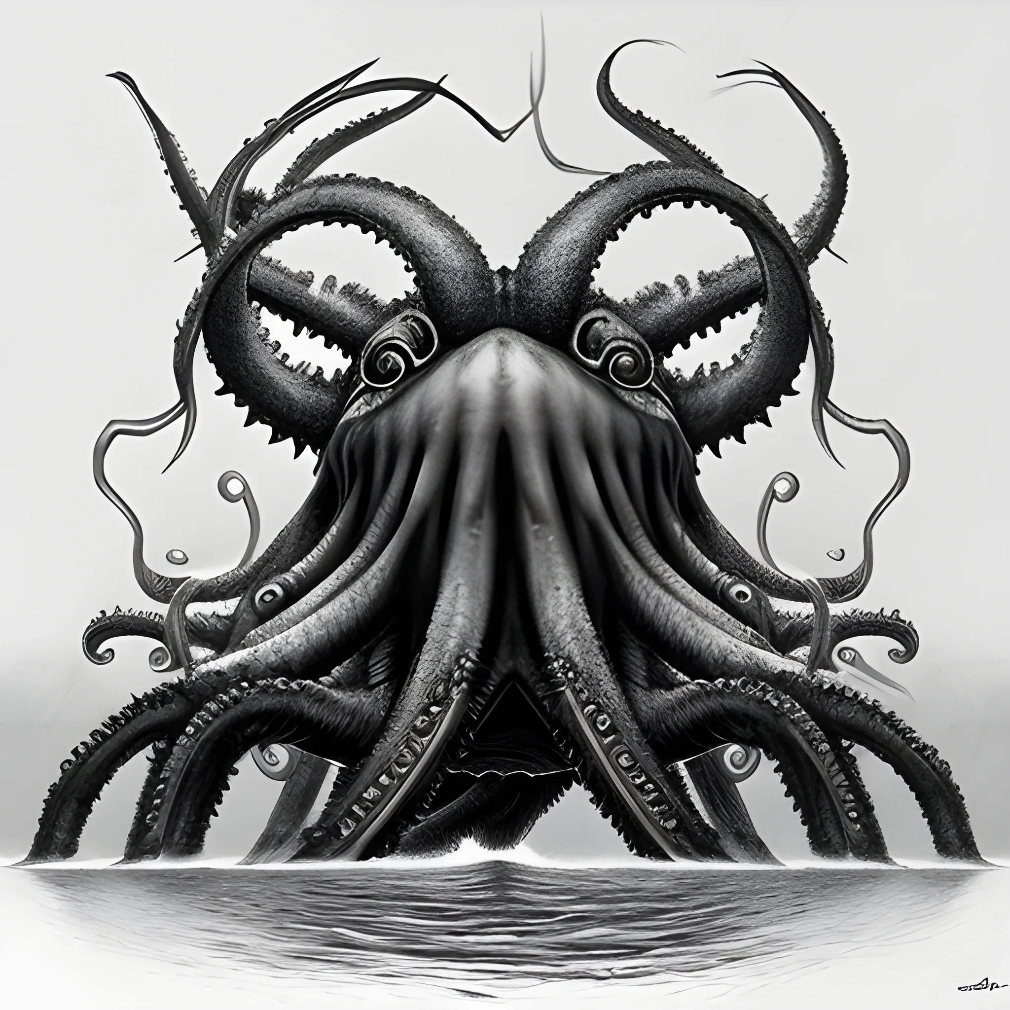 morski potwor kraken
 Pencil Sketch
