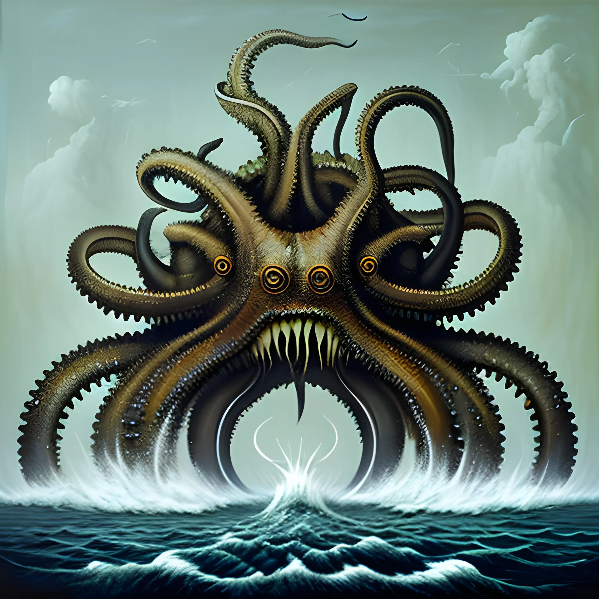 morski potwor kraken , Oil Painting