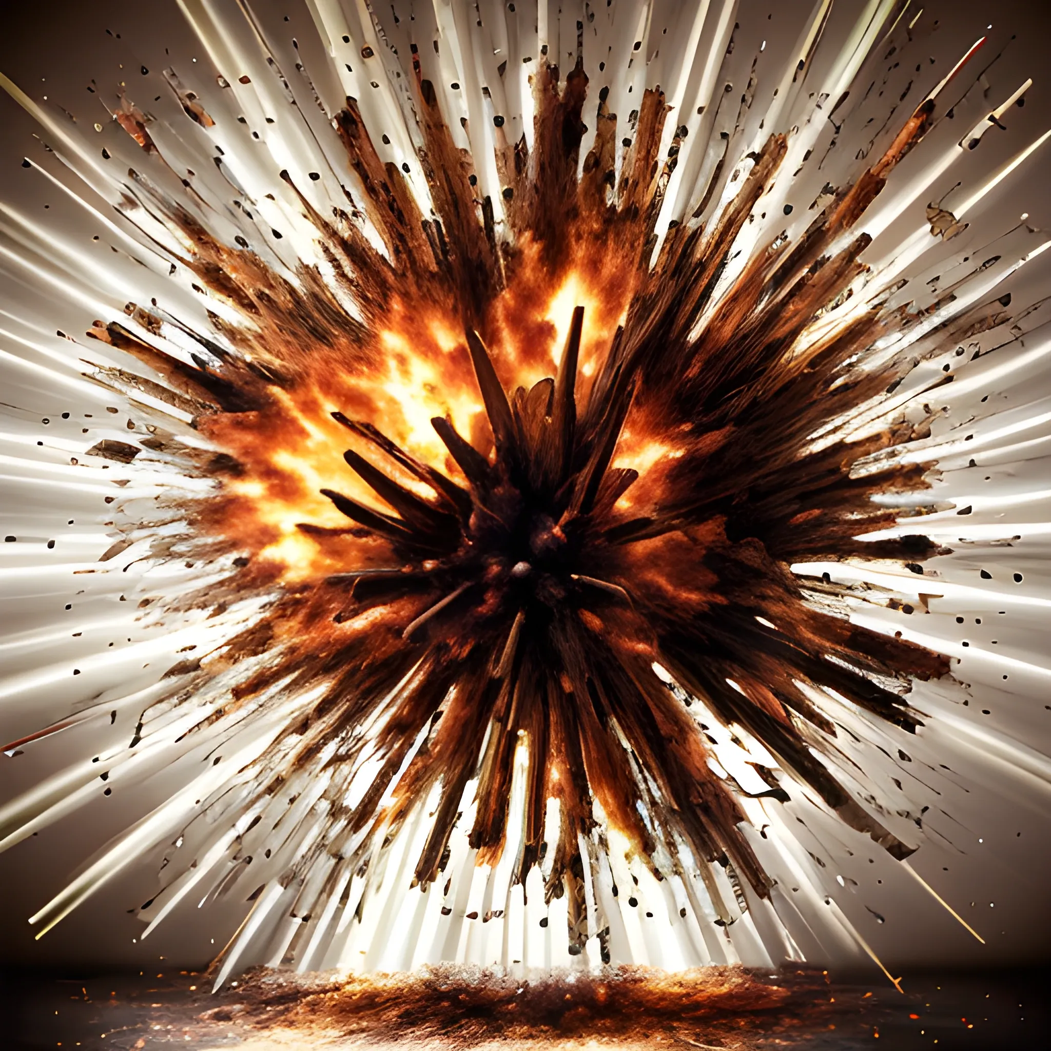 still life burst by an explosion, photograph