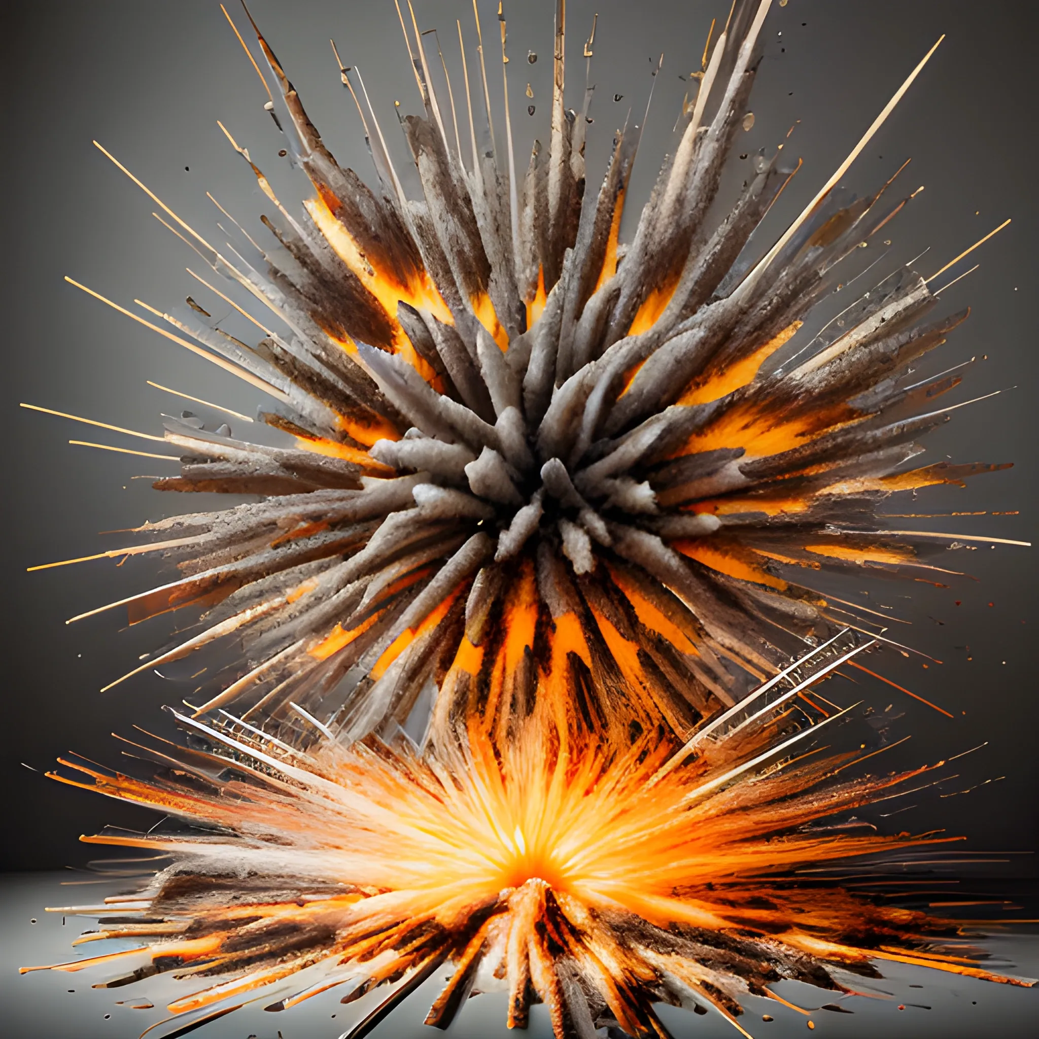 still life burst by an explosion, photograph