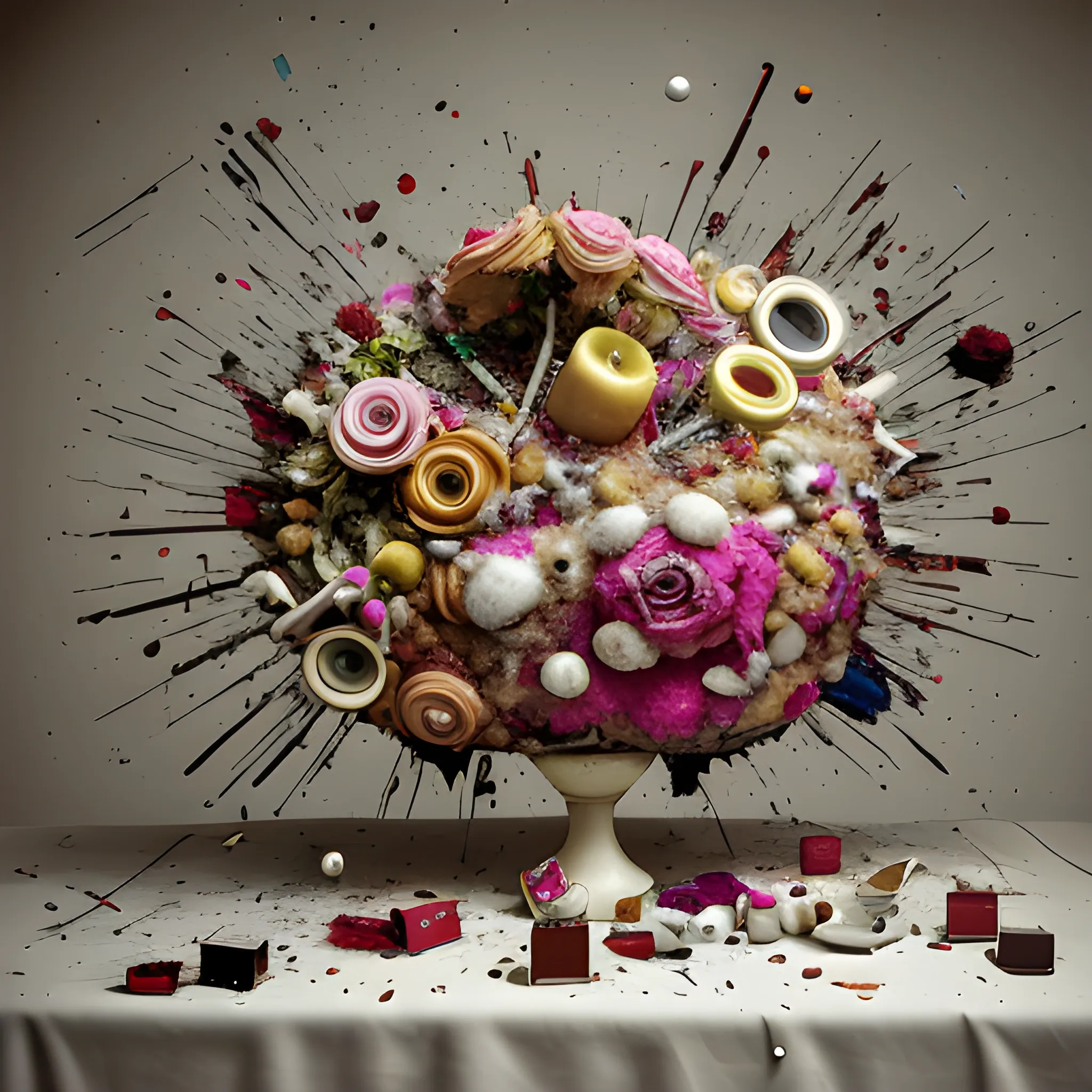 exploded still life, photograph