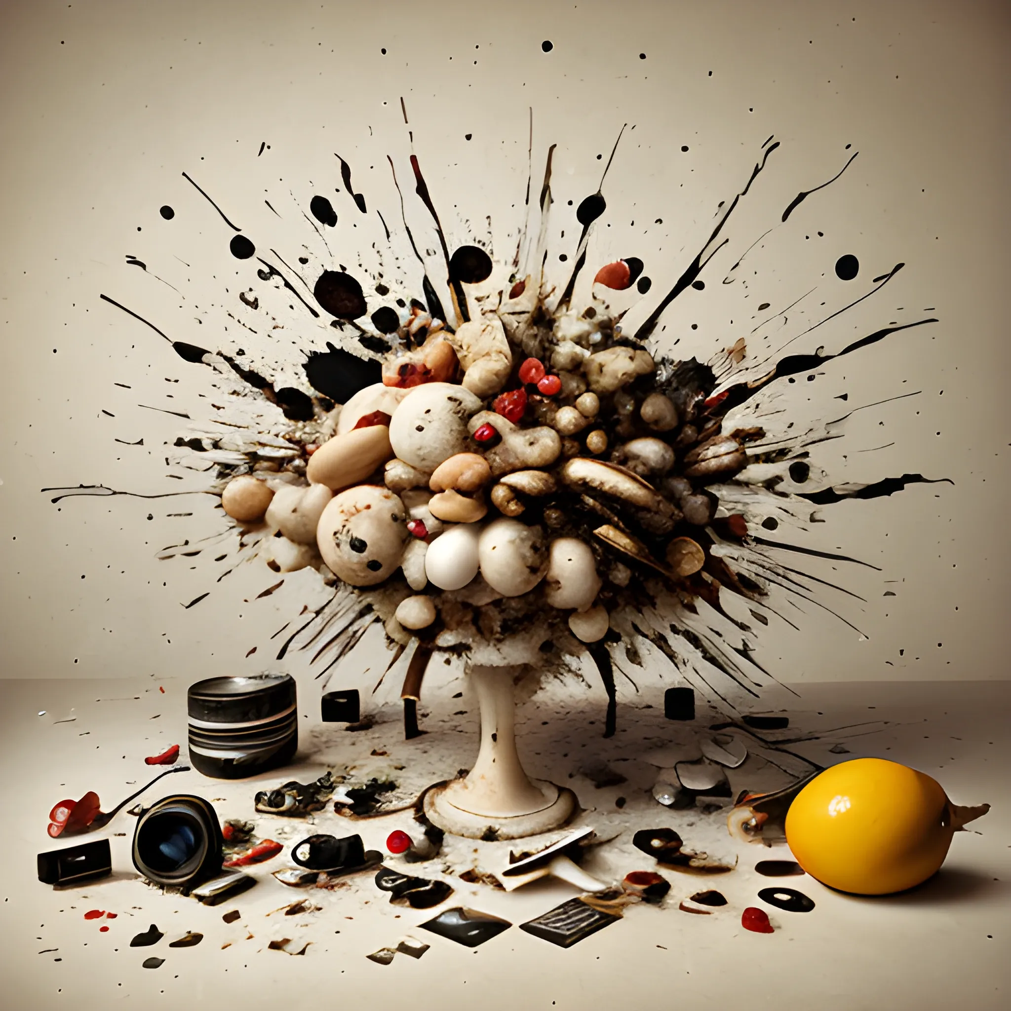 exploded still life, photograph