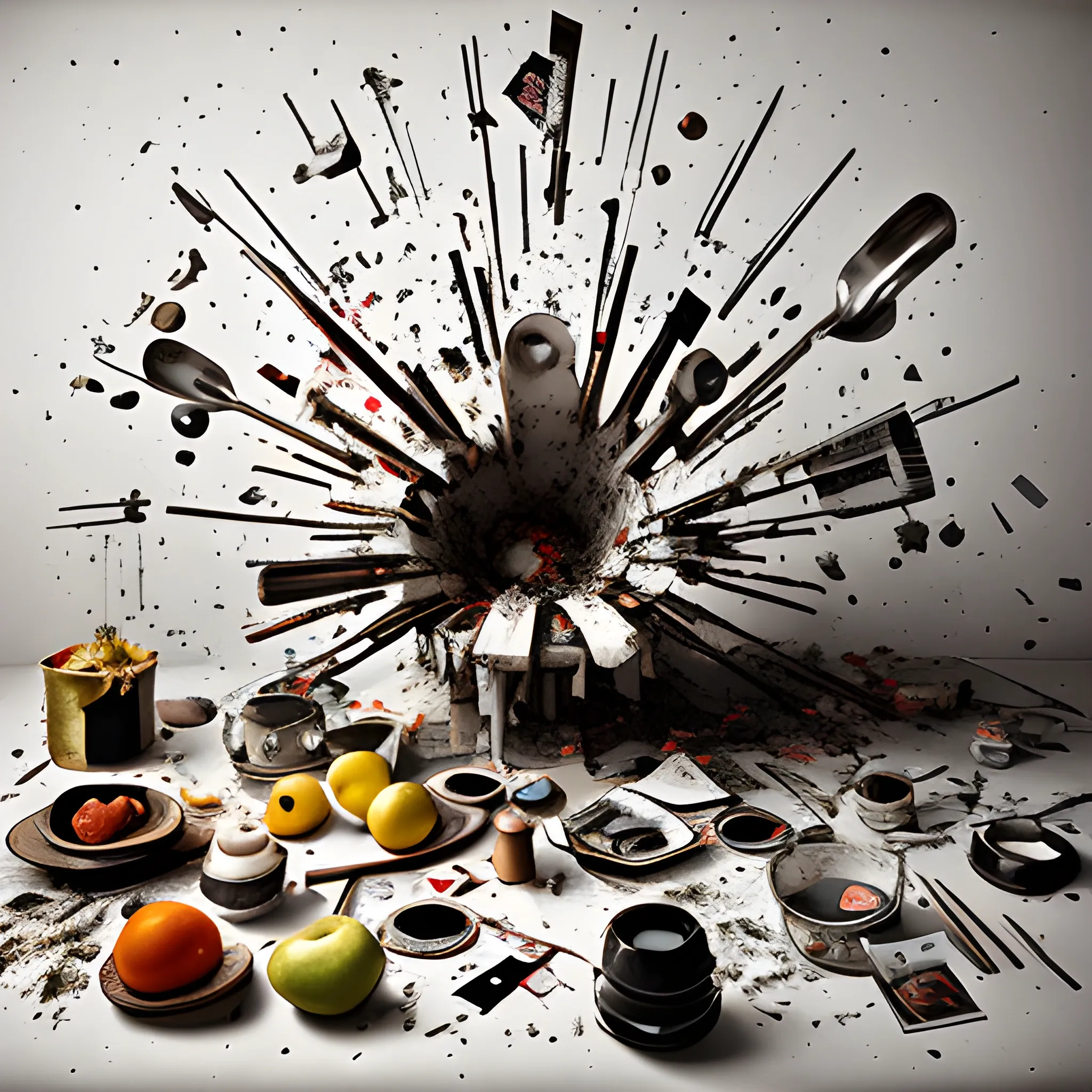 exploded still life, photograph