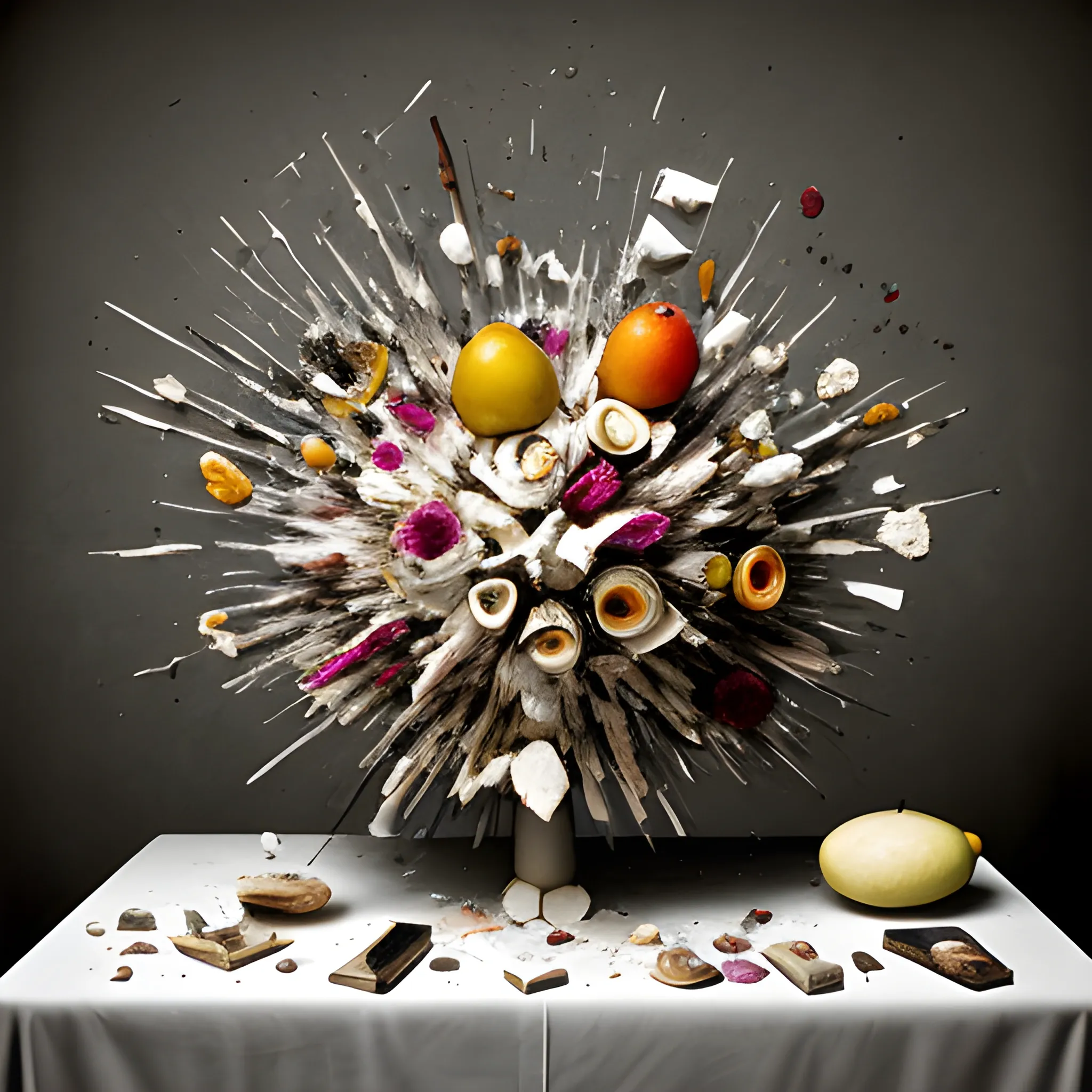 exploded still life, photograph