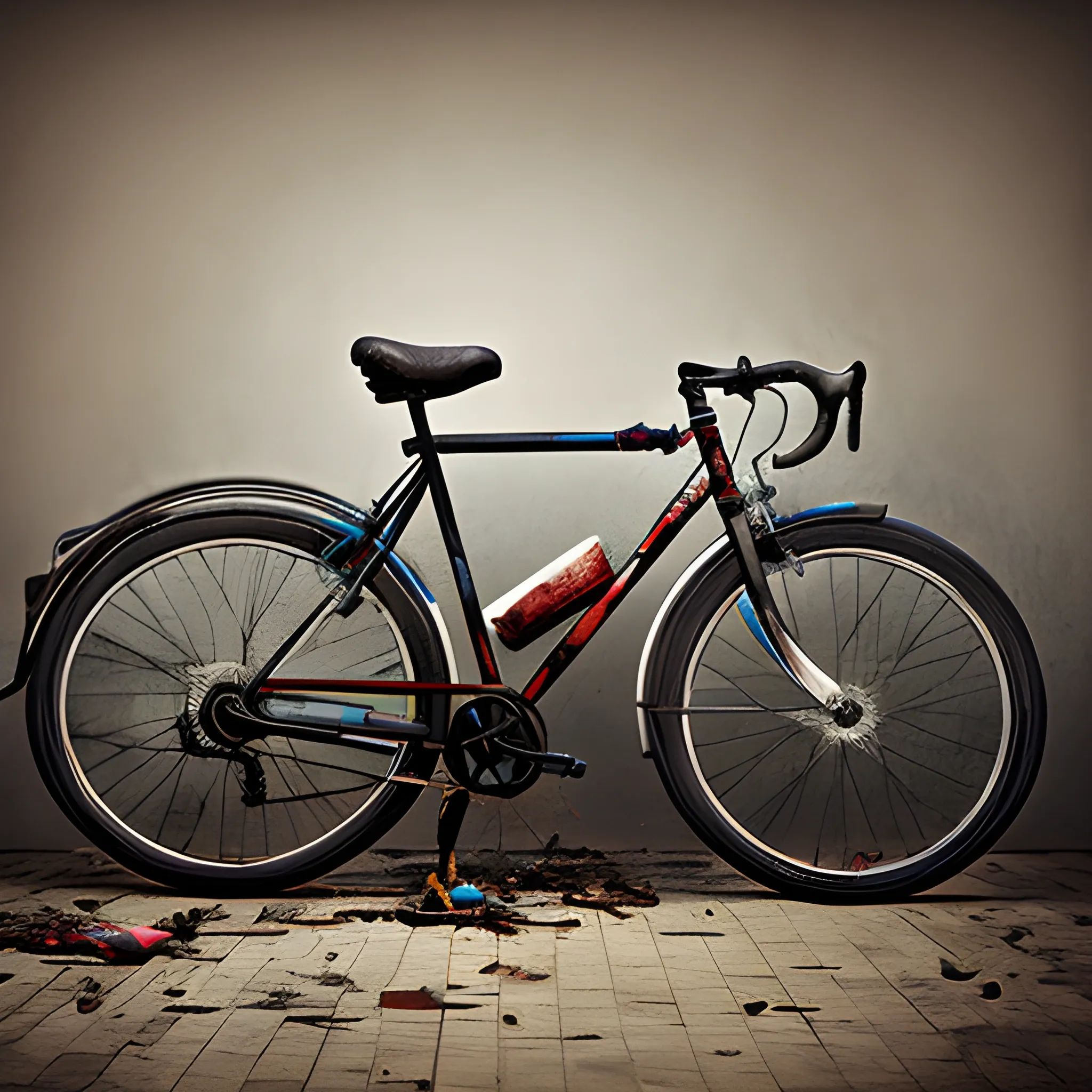 exploded still life of bicycle, photography