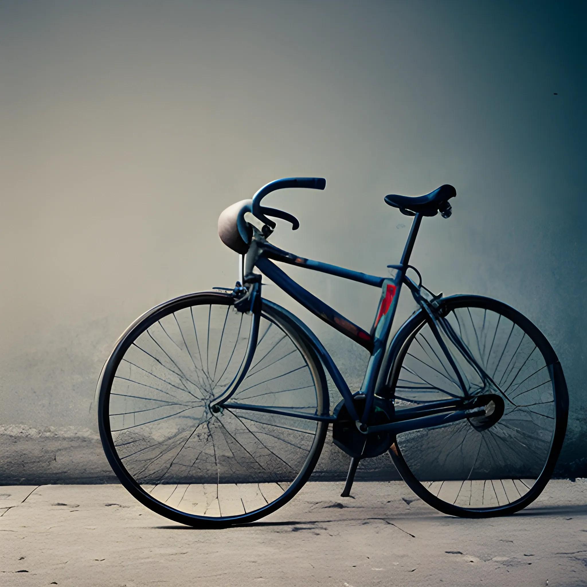 very fragmented still life of bicycle, photography