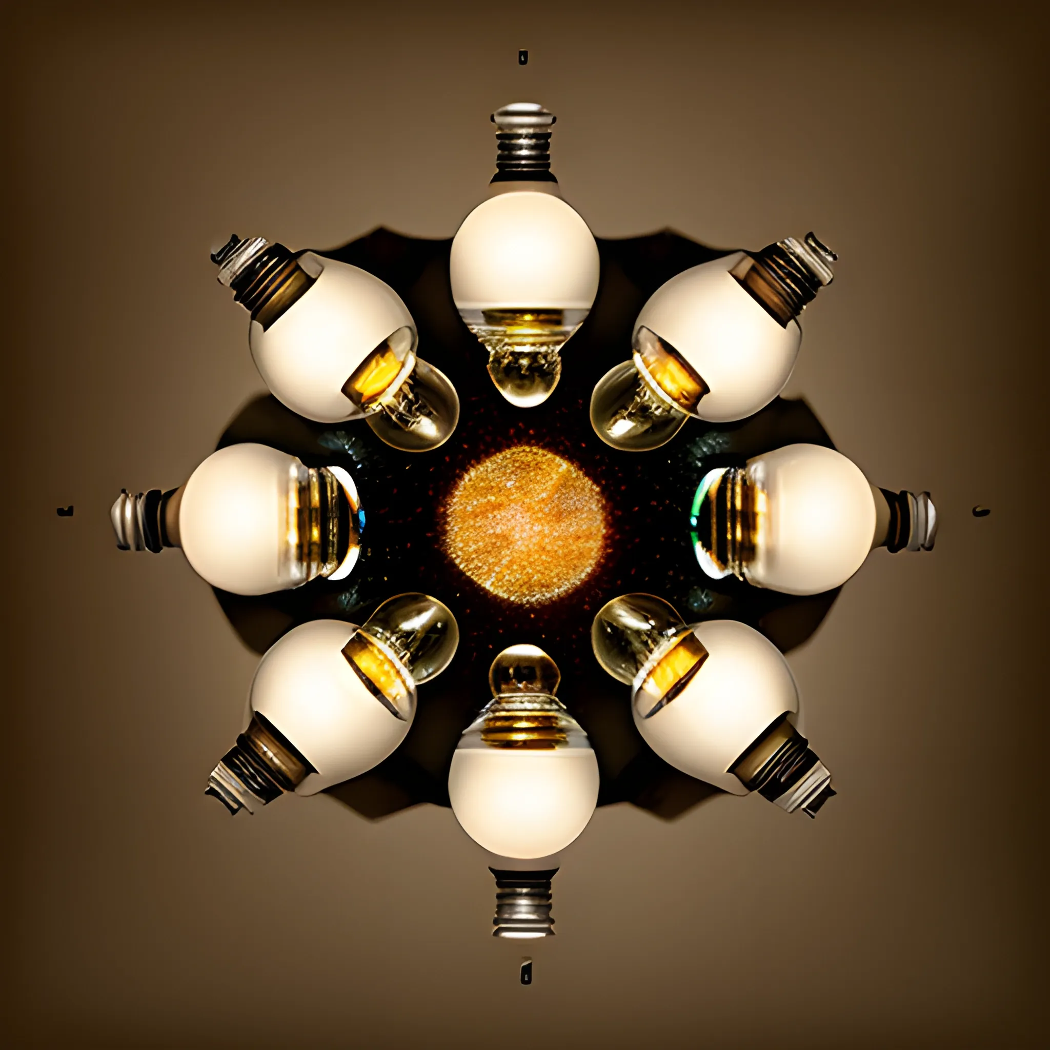 very fragmented still life of light bulbs, photography