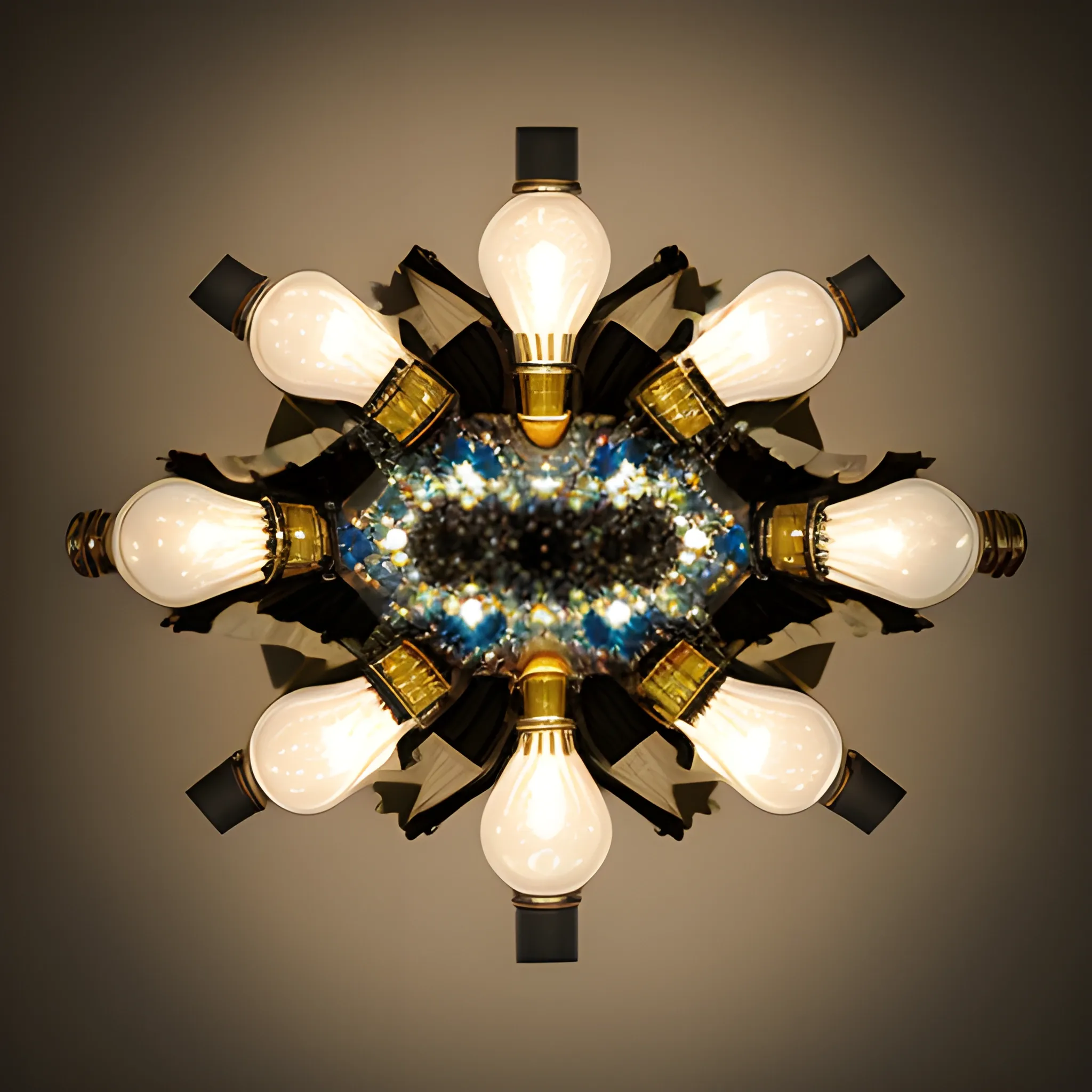 very fragmented still life of light bulbs, photography