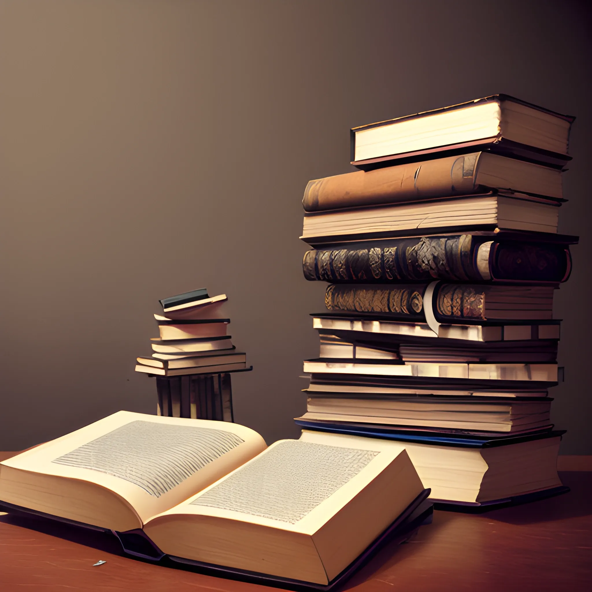 very fragmented still life of books, photography