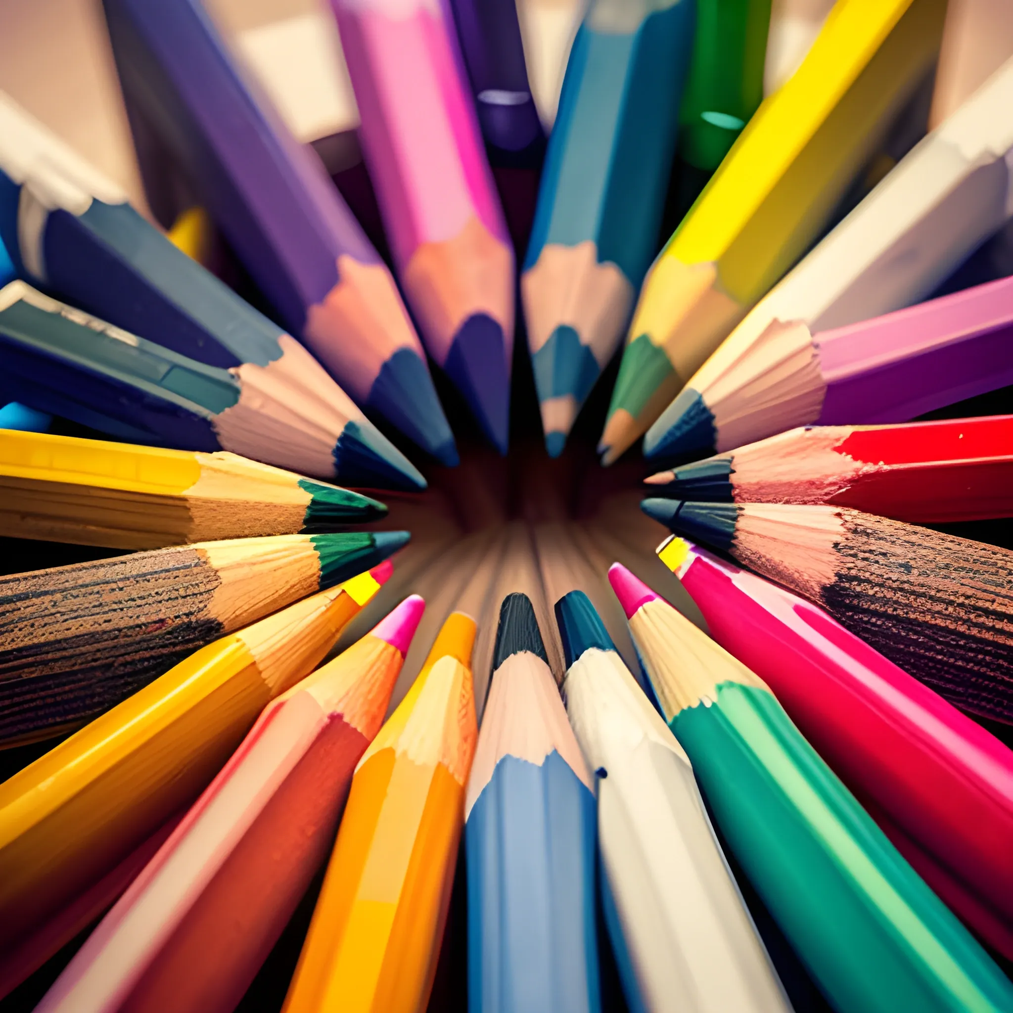 very fragmented still life of pencils, photography