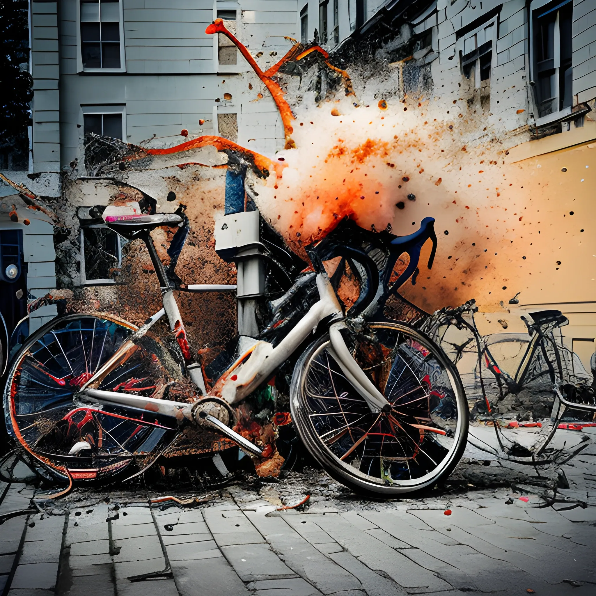 bicycle explosion, photography