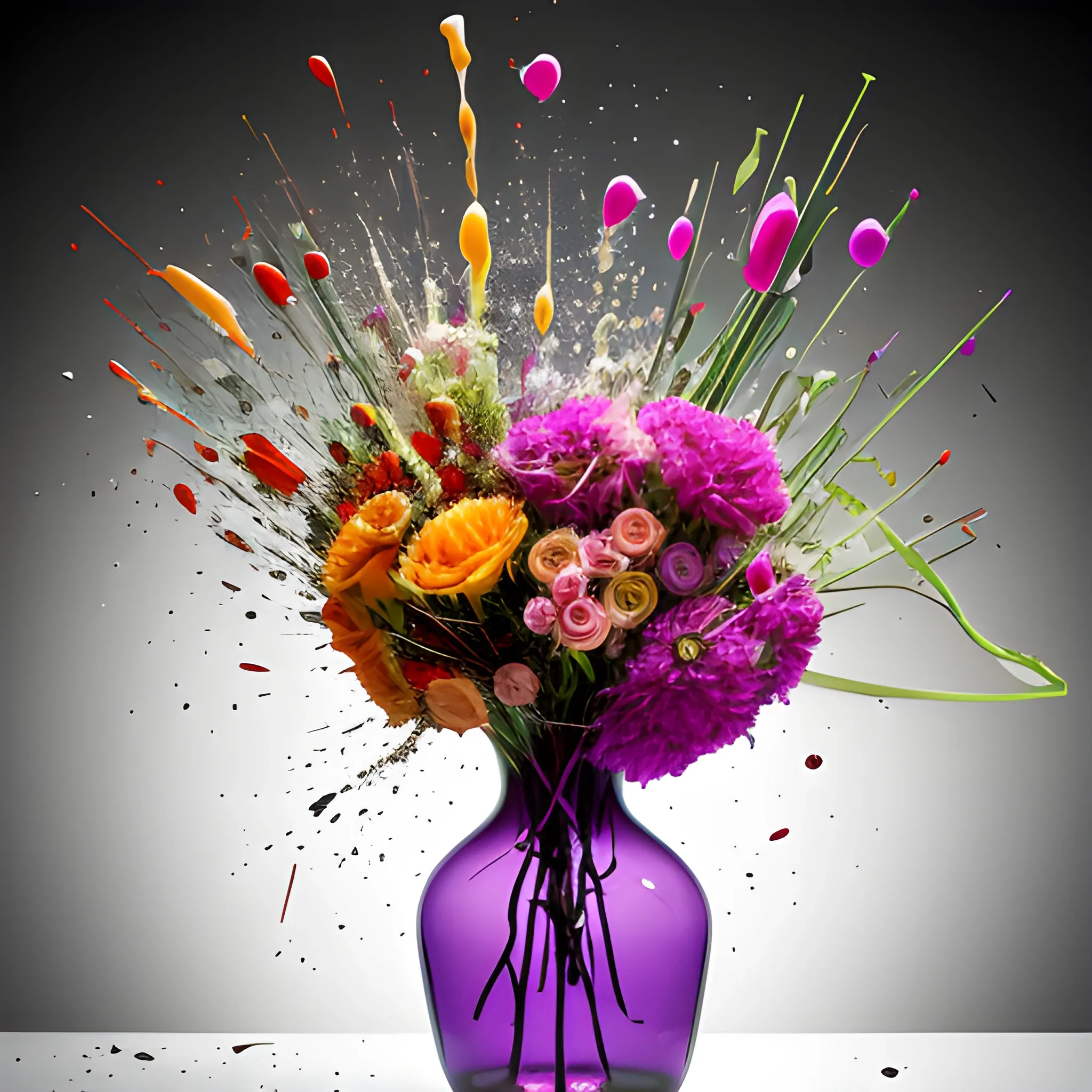 vase explosion, photography