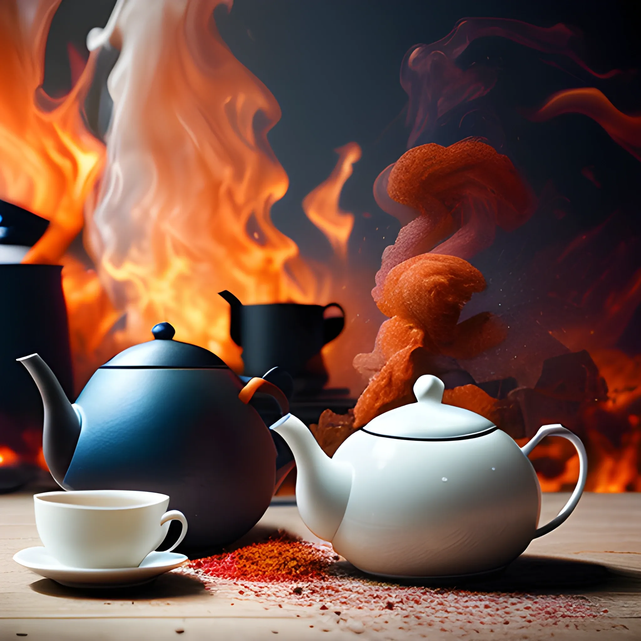 tea-pot explosion, photography