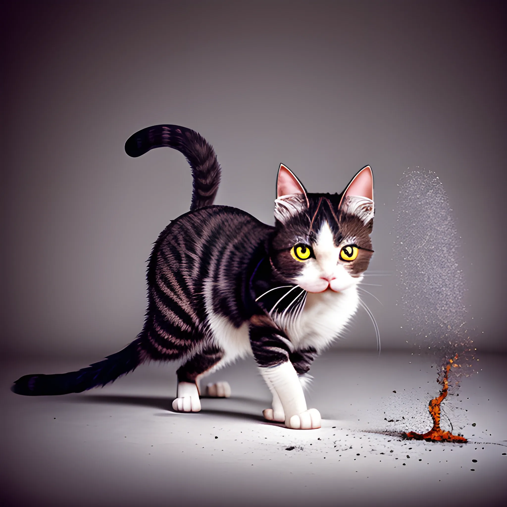 exploded cat, photography