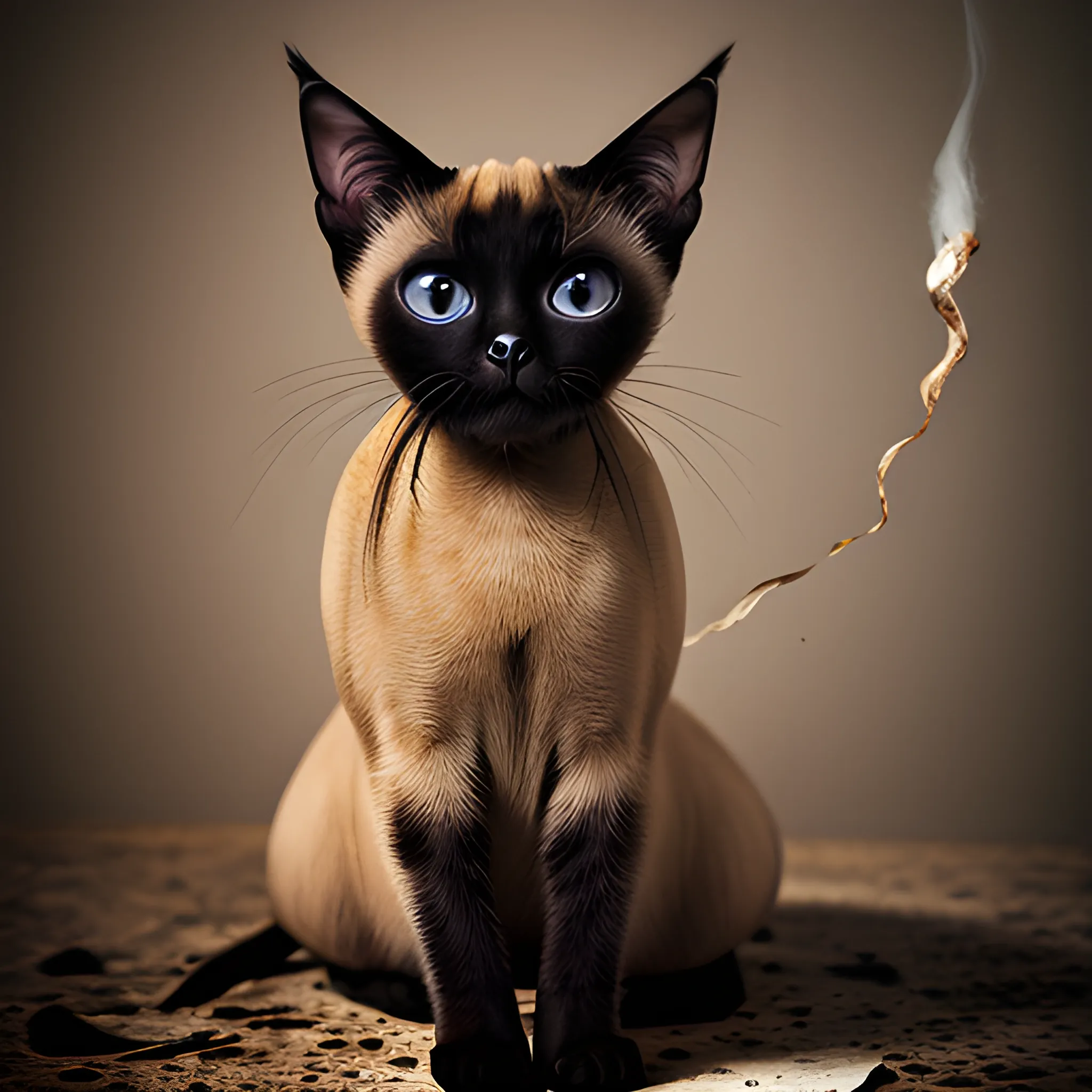 exploded siamese cat, photography