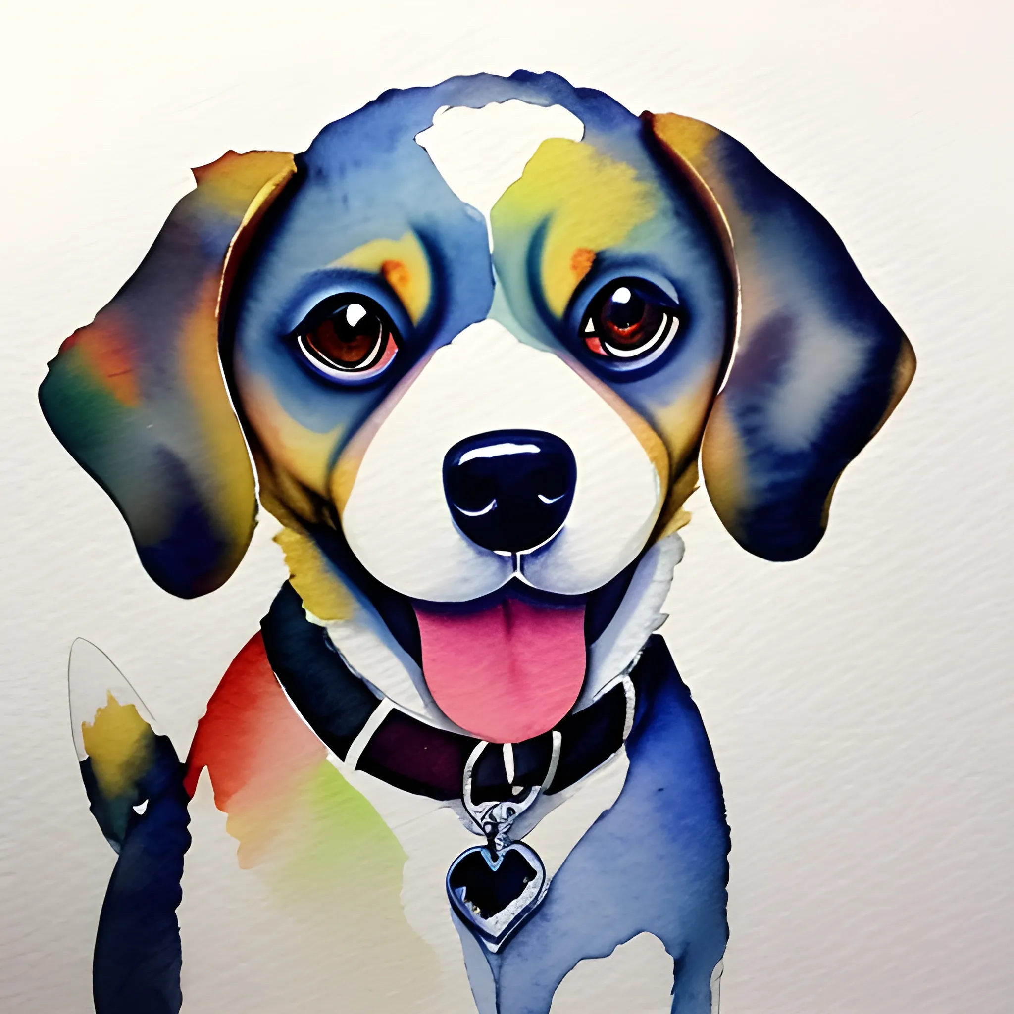 THE CUTE DOG, Water Color