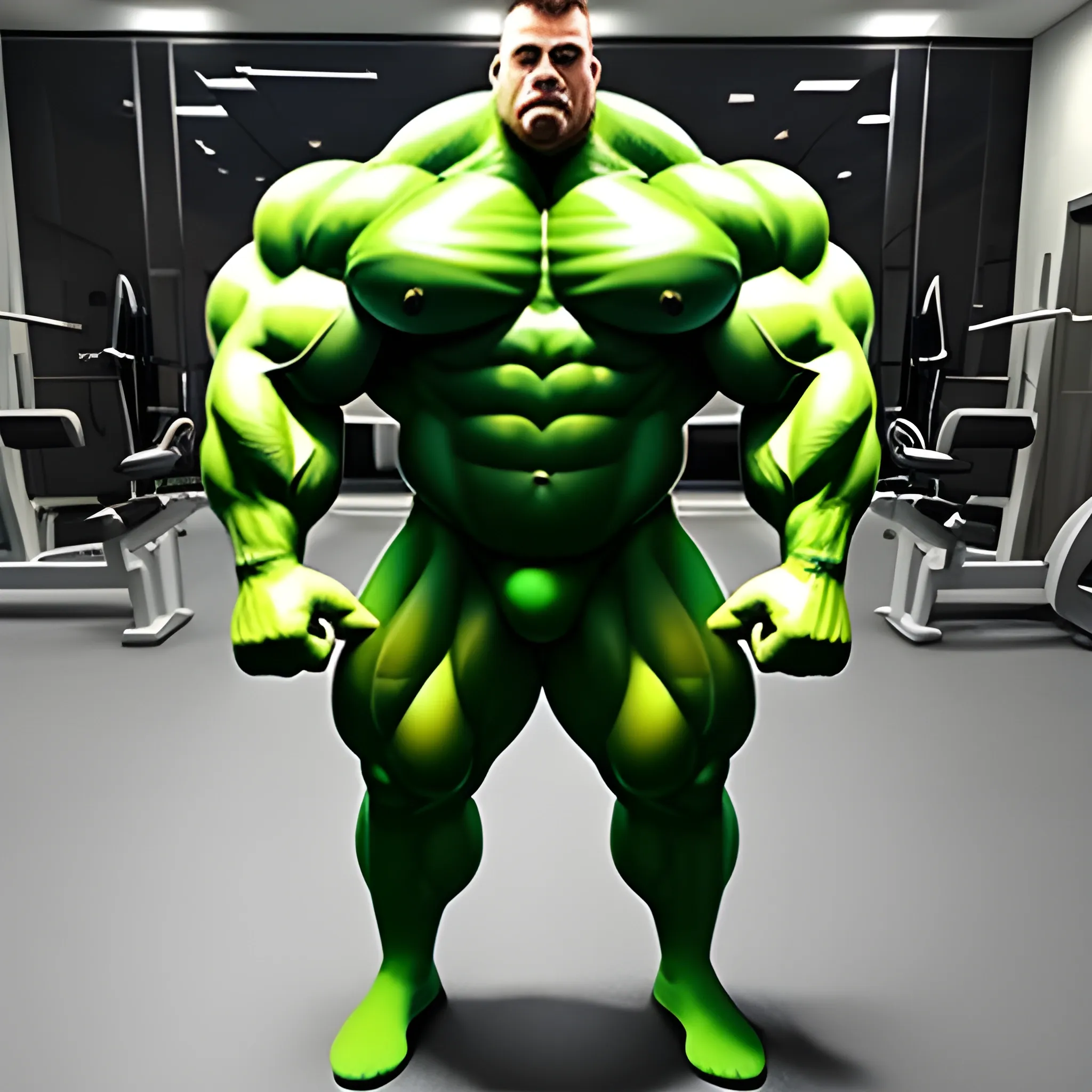 full suit huge pecs huge bicep muscular forearms swollen giant muscle green power range