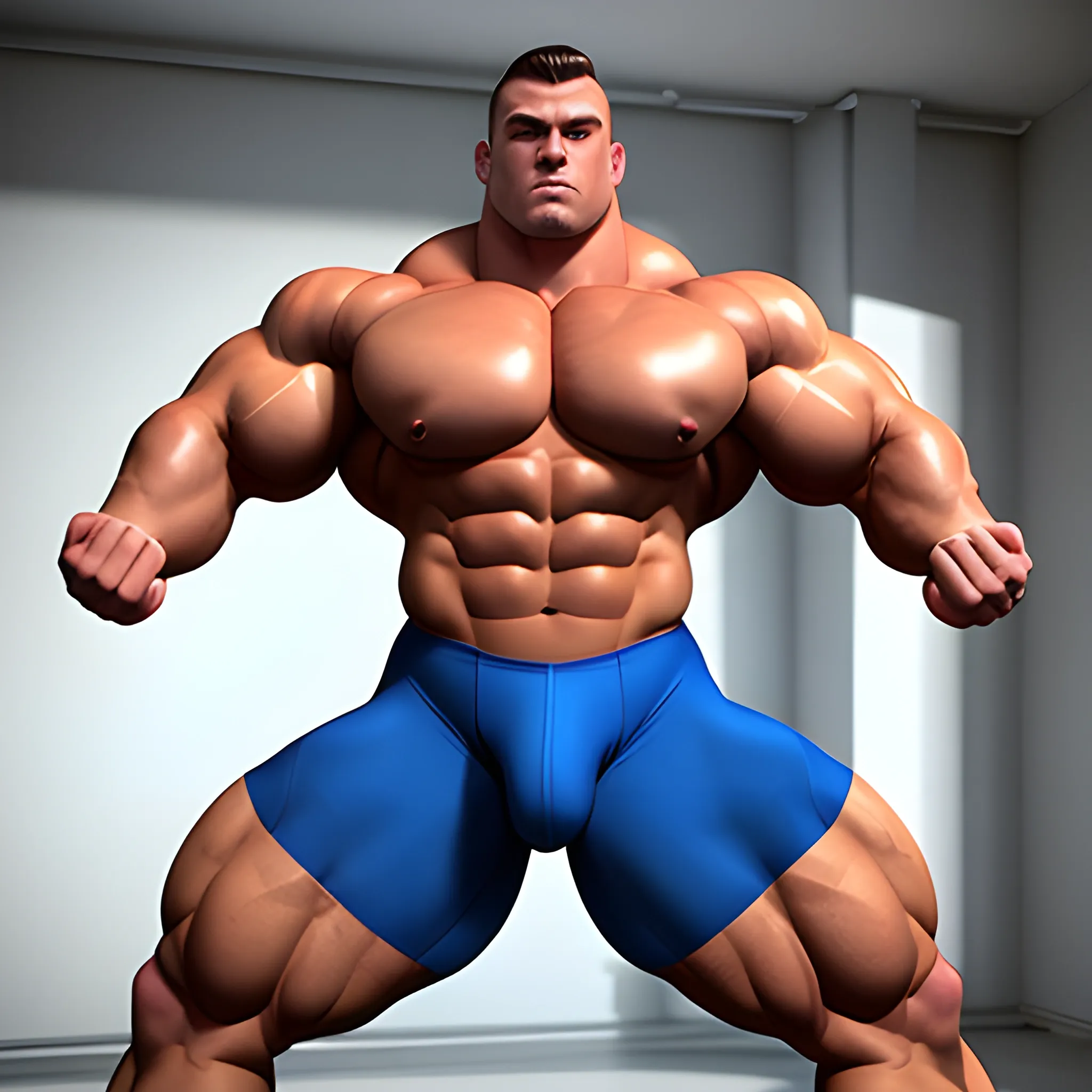 huge beefy bodybuilder man, singlet, big bulge, huge muscle ass, huge round, 3D, teen, underwear man, big package.