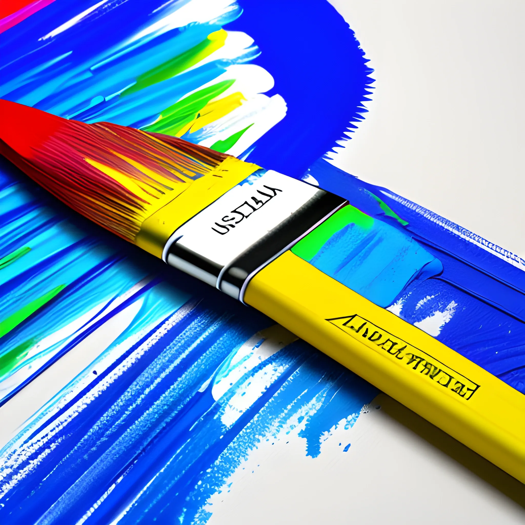 A paintbrush dipped in vibrant colors, painting a website layout on a canvas., 3D