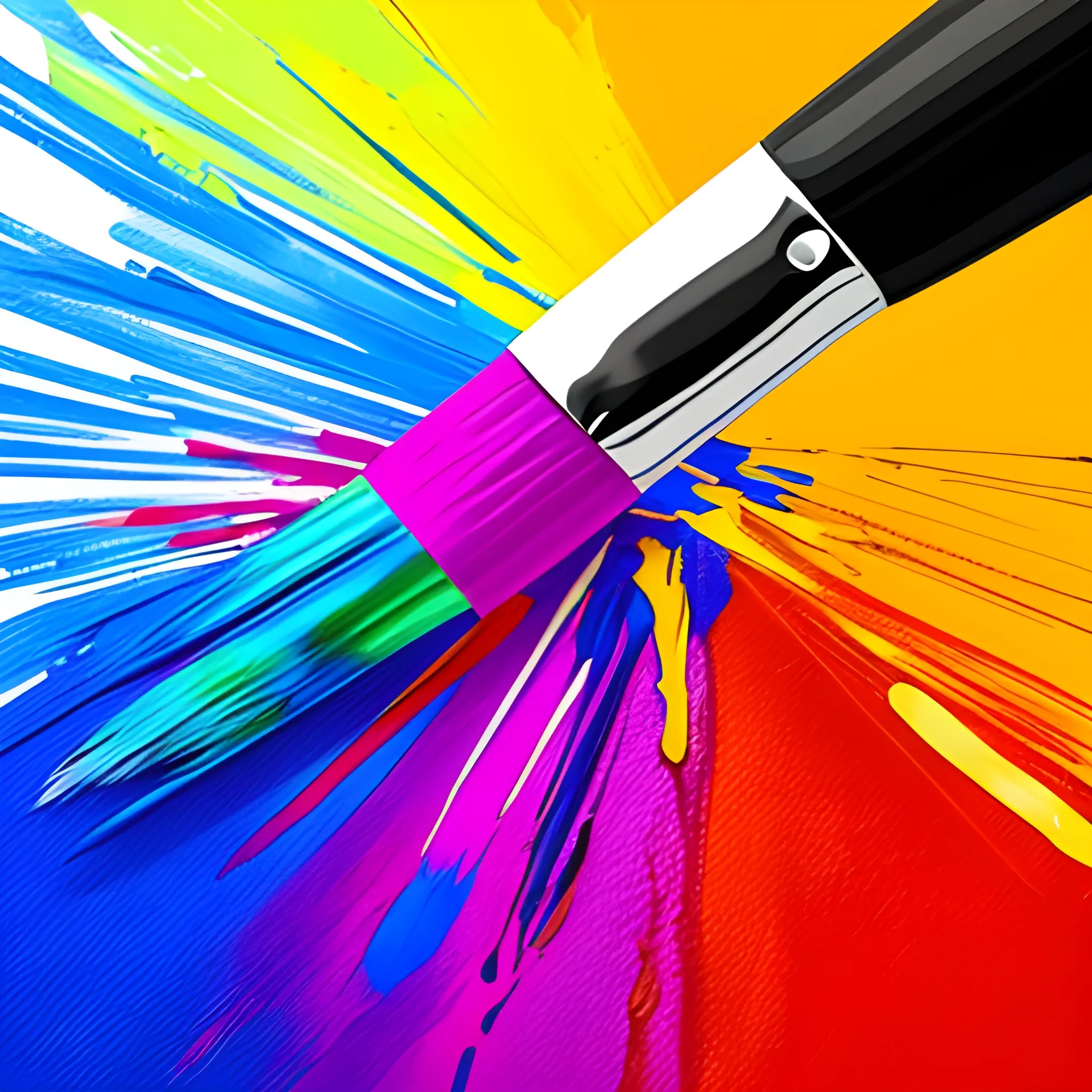 A paintbrush dipped in vibrant colors, painting a website layout on a canvas.