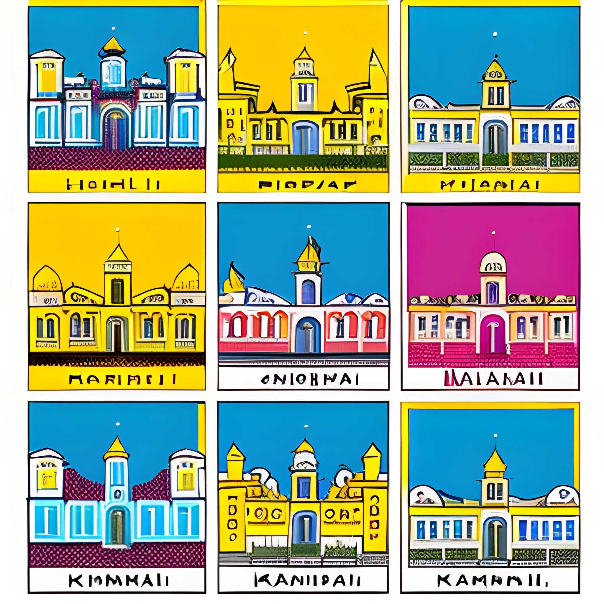 Draw a pop art poster of the city of Khmelnytsky.