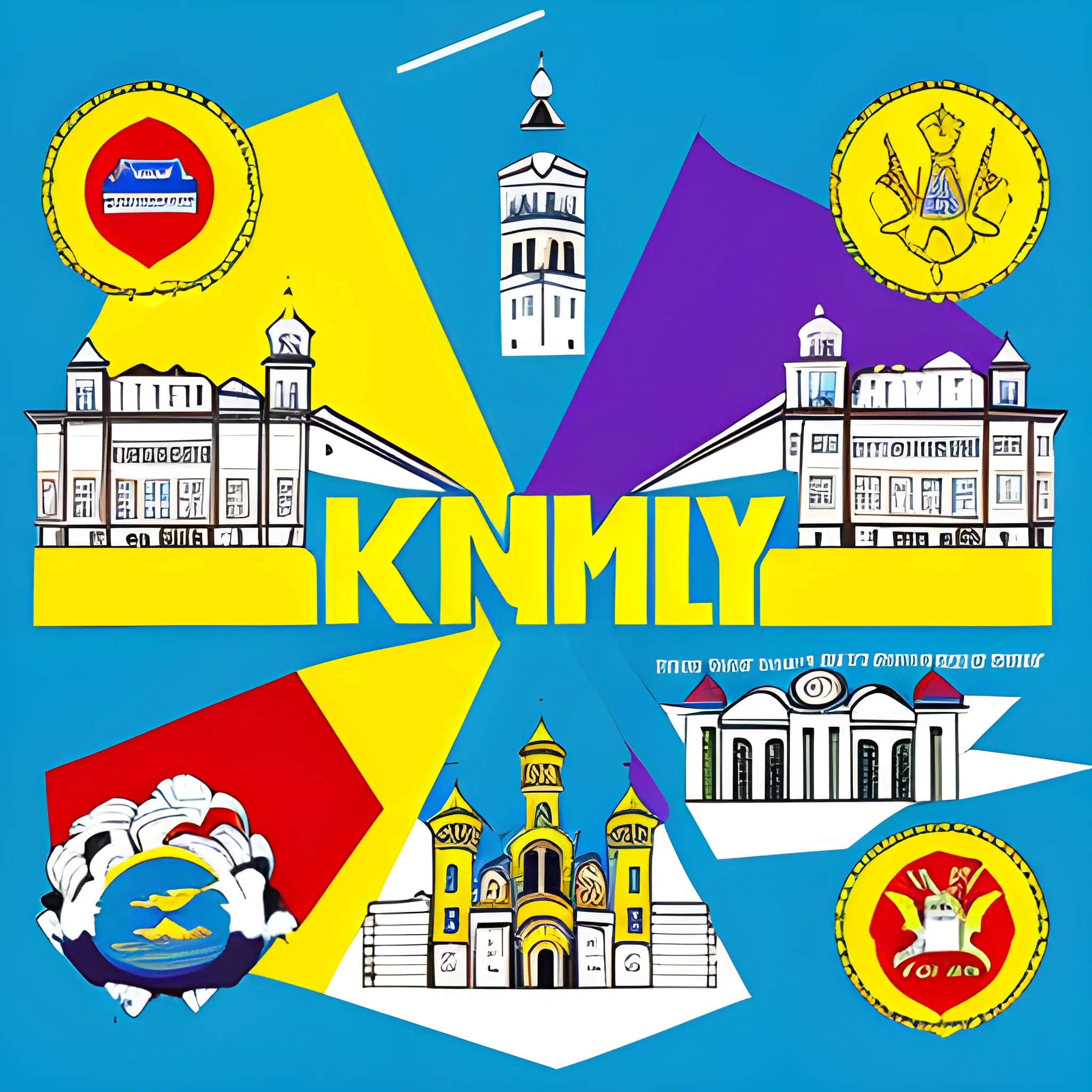 Draw a pop art poster of the city of Khmelnytsky.