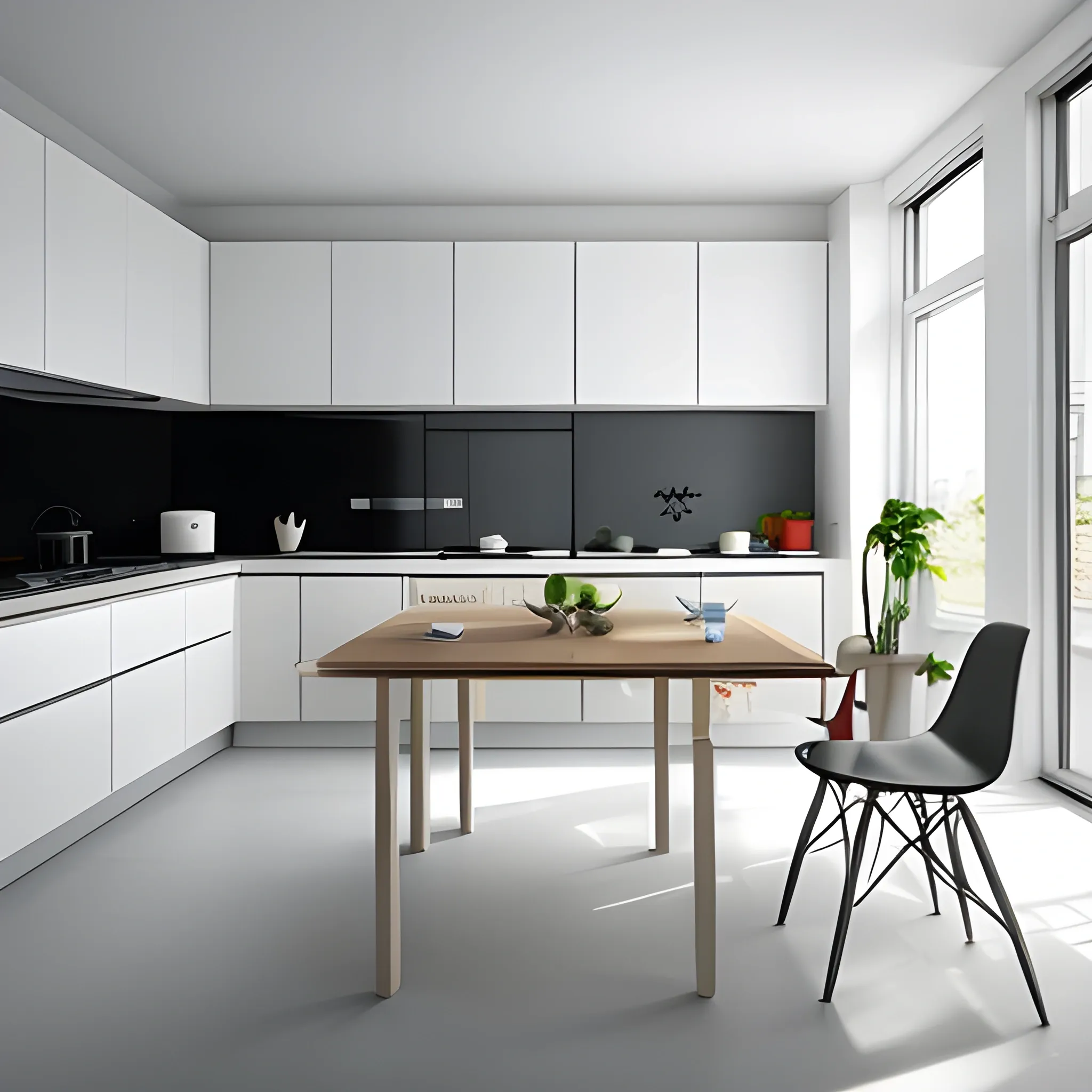 A view of minimalistic kitchen
