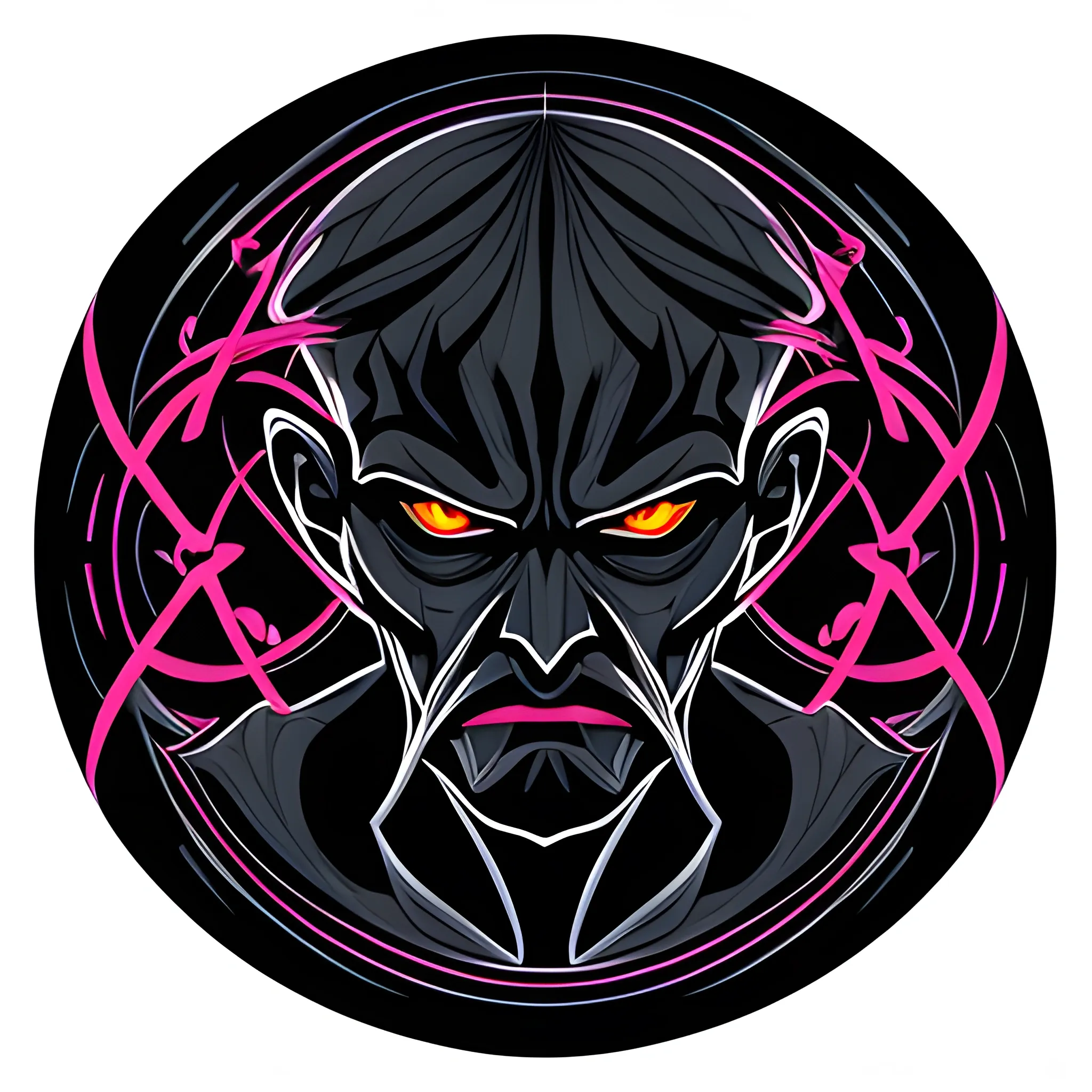 dark psychology, vector style, evil character, middle age, in a circle, realistic, mind, manipulation, color dark 

