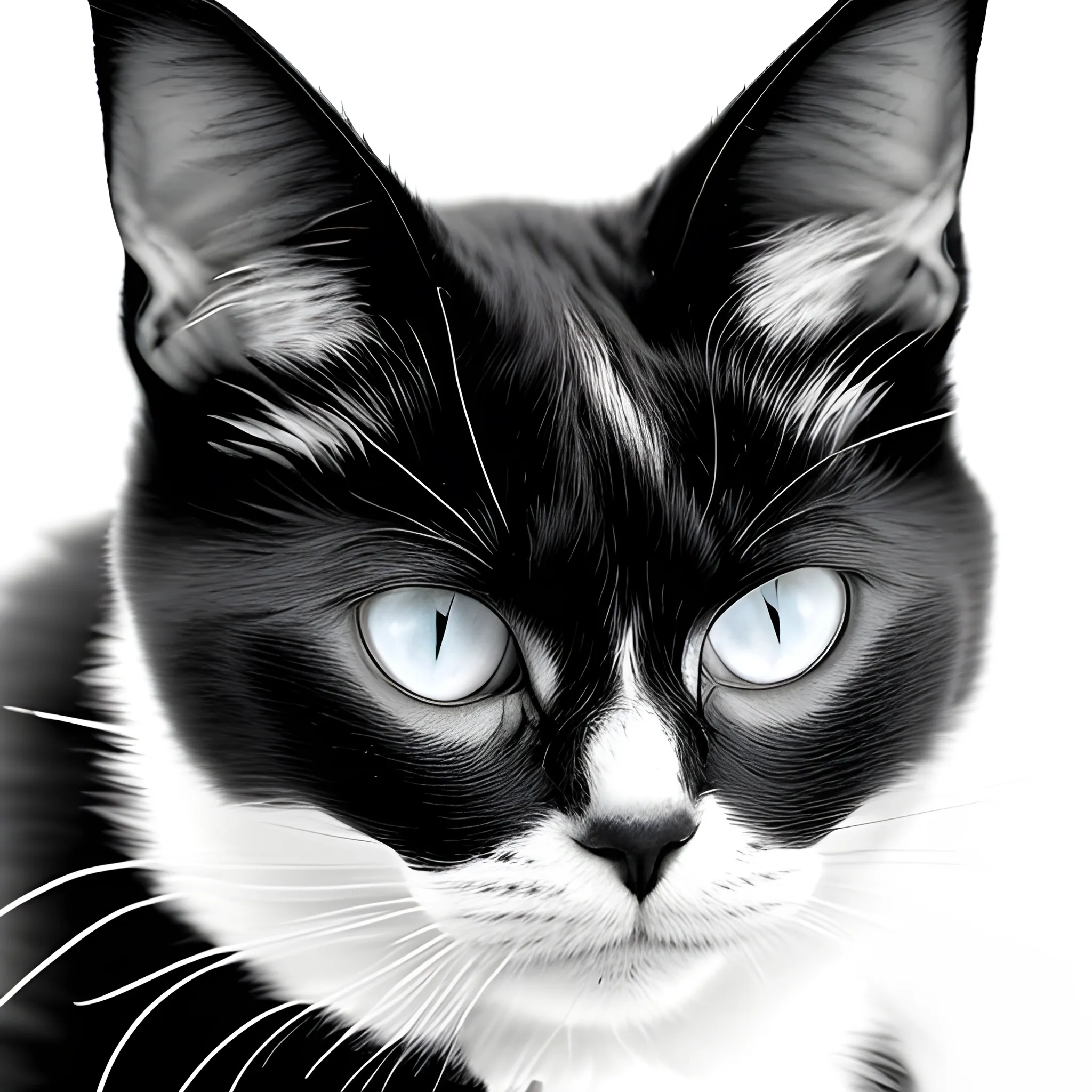 black &white cat
