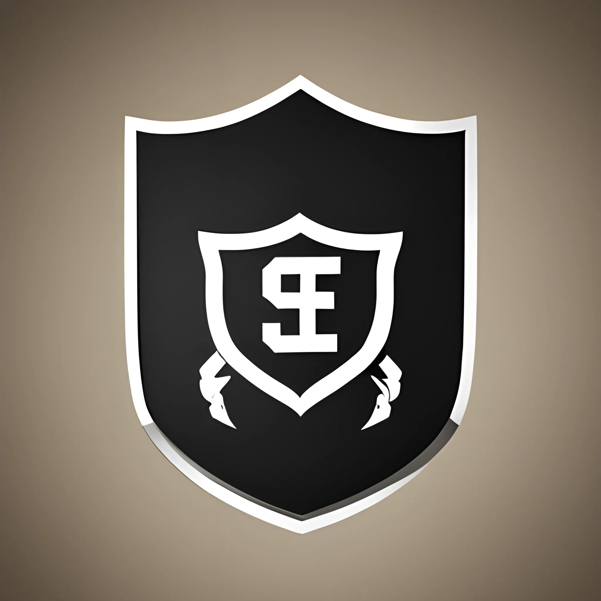 minimalist shield-shaped logo, capital letters E and P