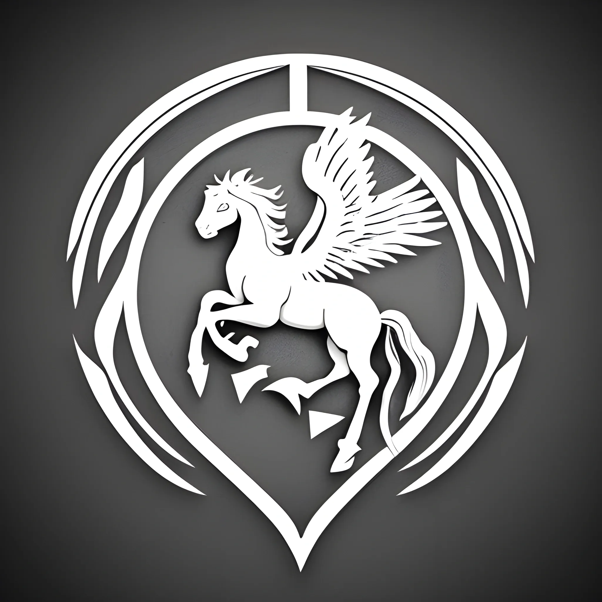 Pegasus logo lack and white