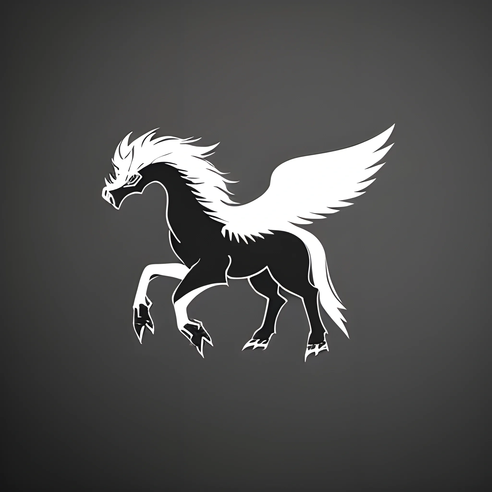 black pegasus, minimalist logo