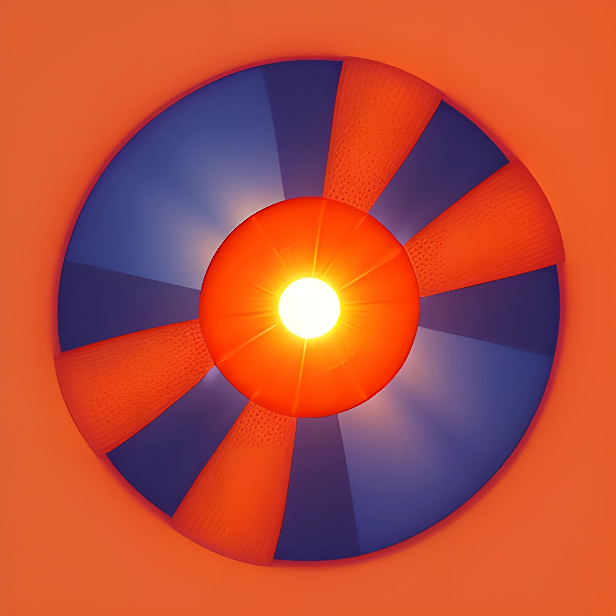 Orange SUN circular 3D rotating GIF photo