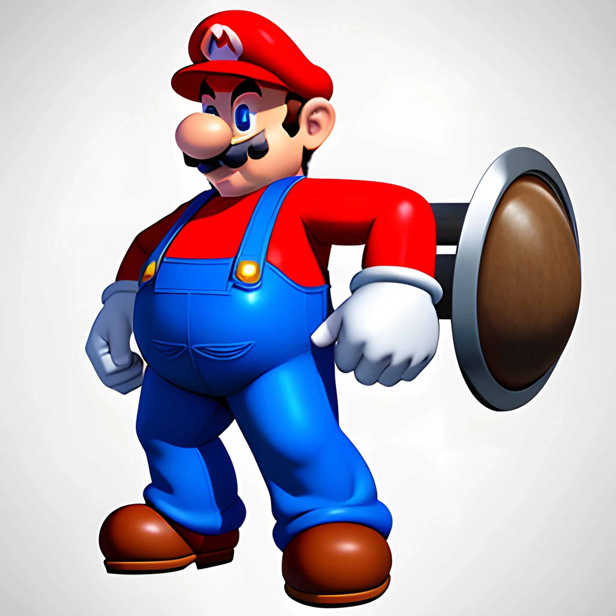 Tiny Mario with big behind and large pectorals