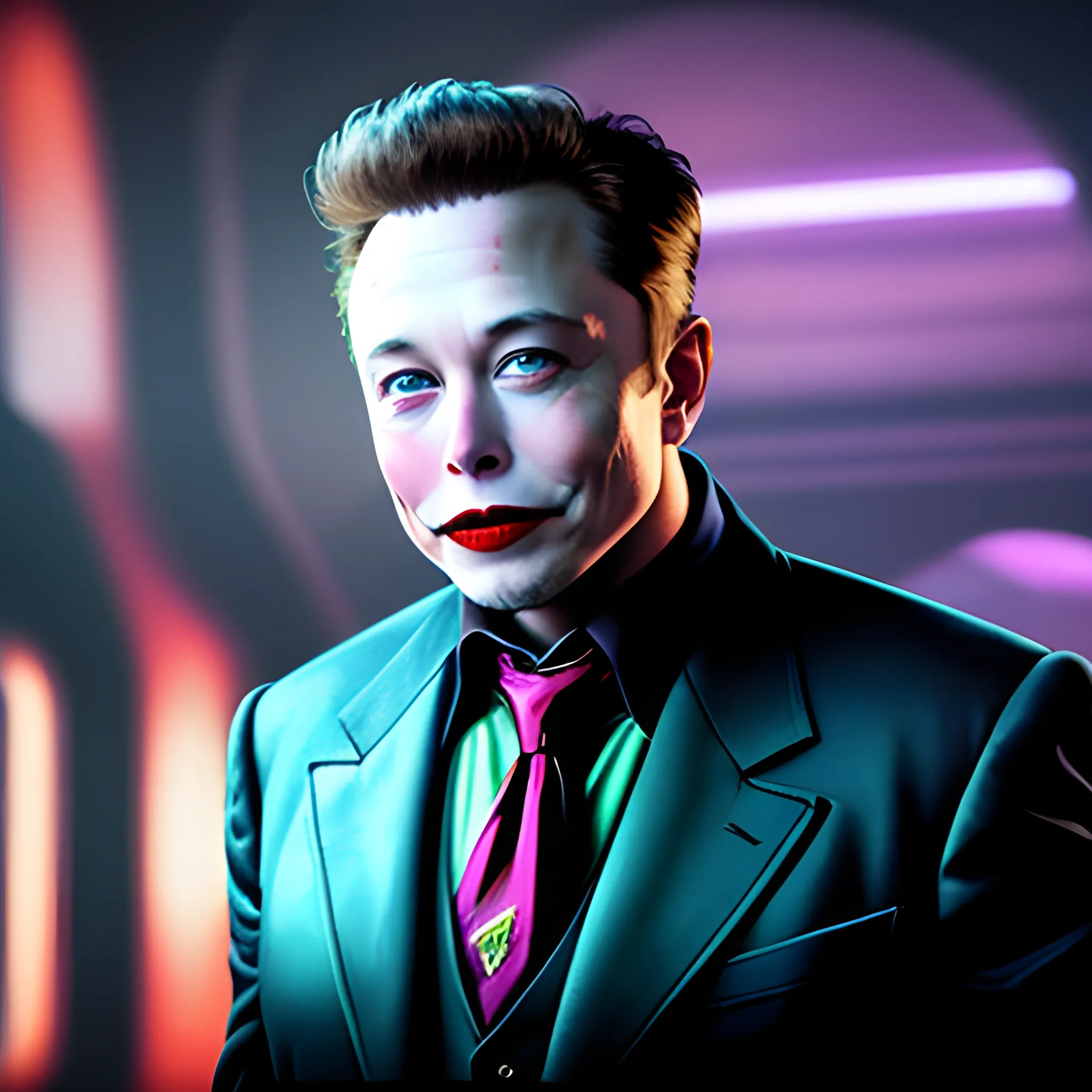 Cinematic, elon musk as joker from batman | Gallery